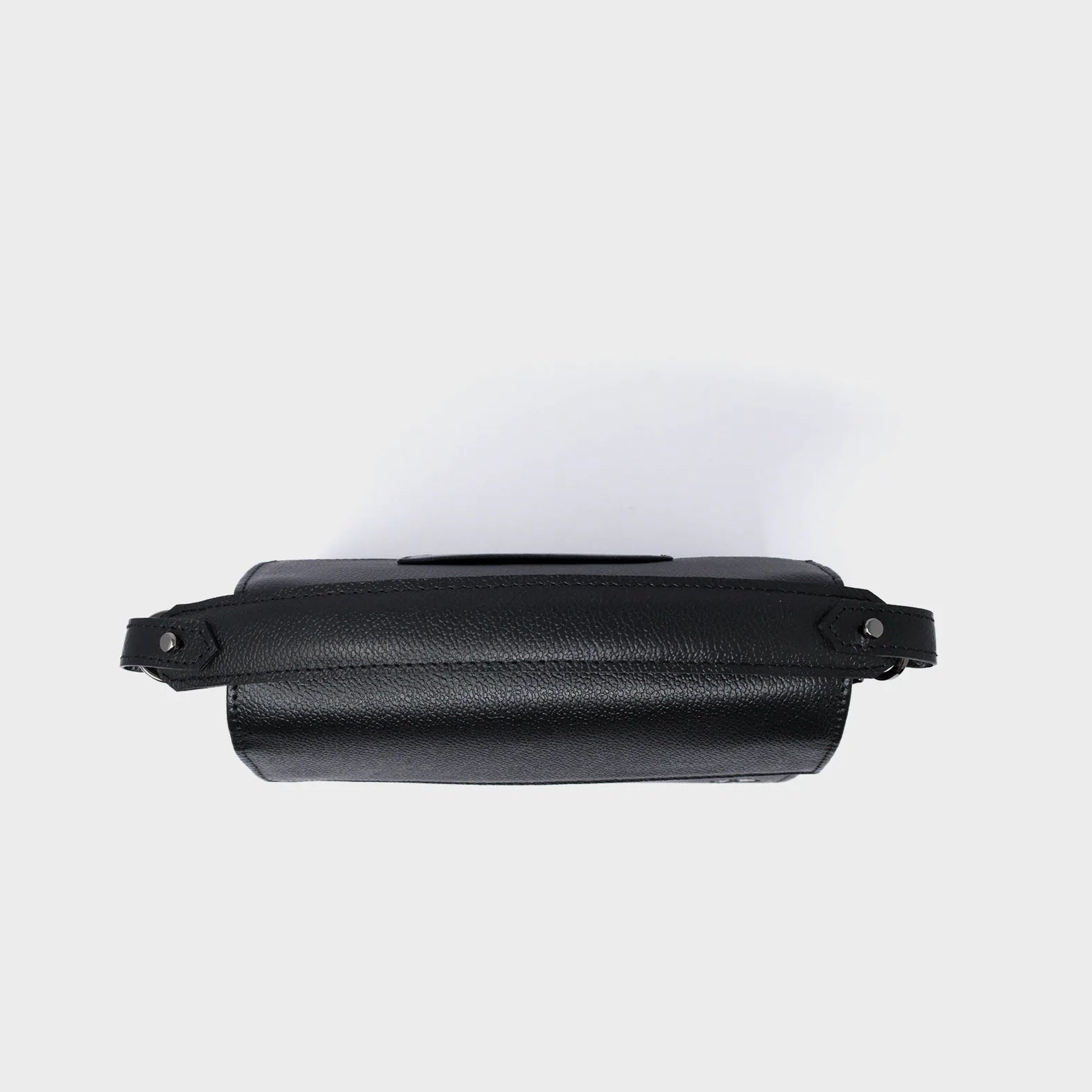 Anastasio Mini Crossbody Handbag Black Leather - All Over Eyes Embroidery - Top View