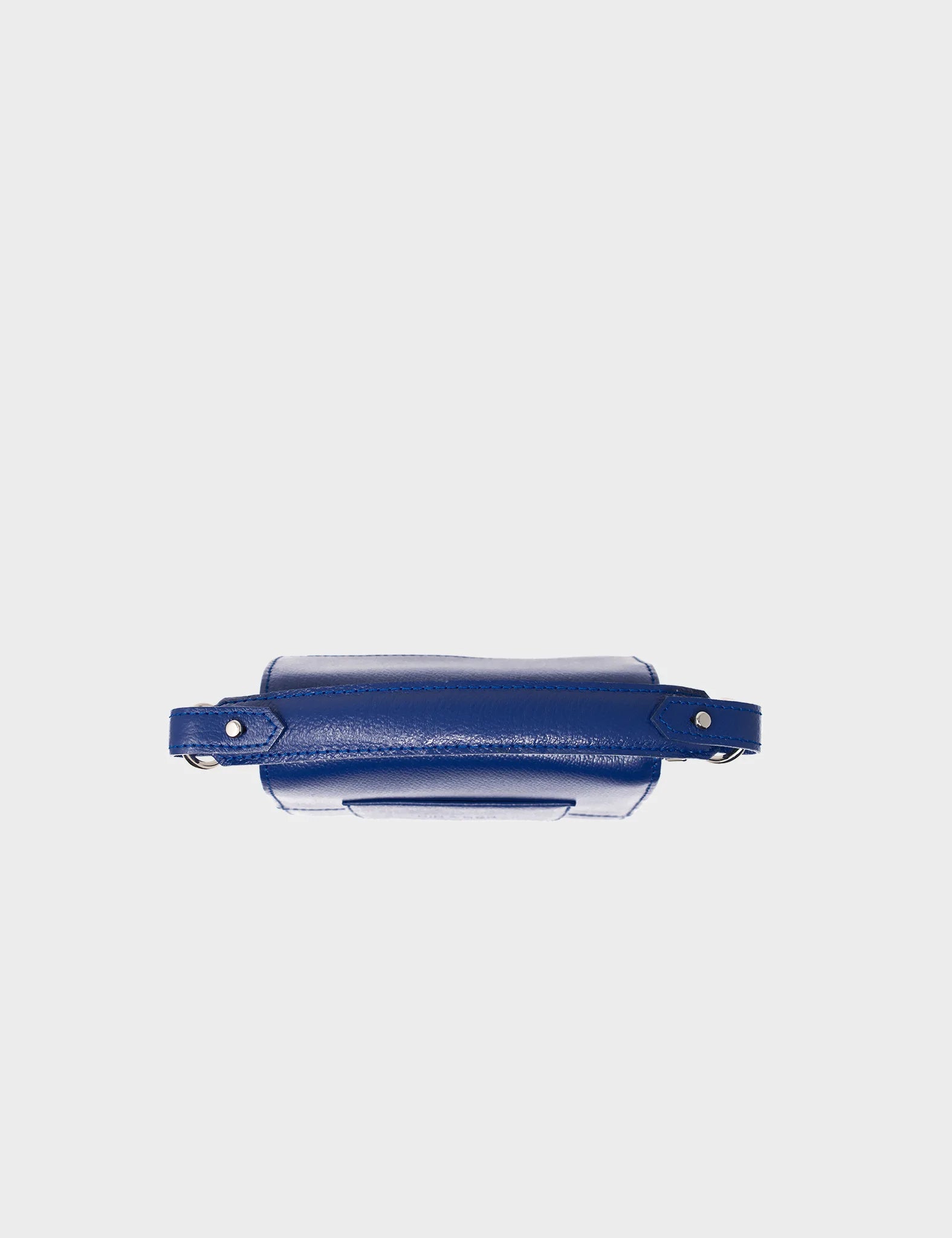 Micro Crossbody Handbag Royal Blue Leather - Eyes Embroidery - Top