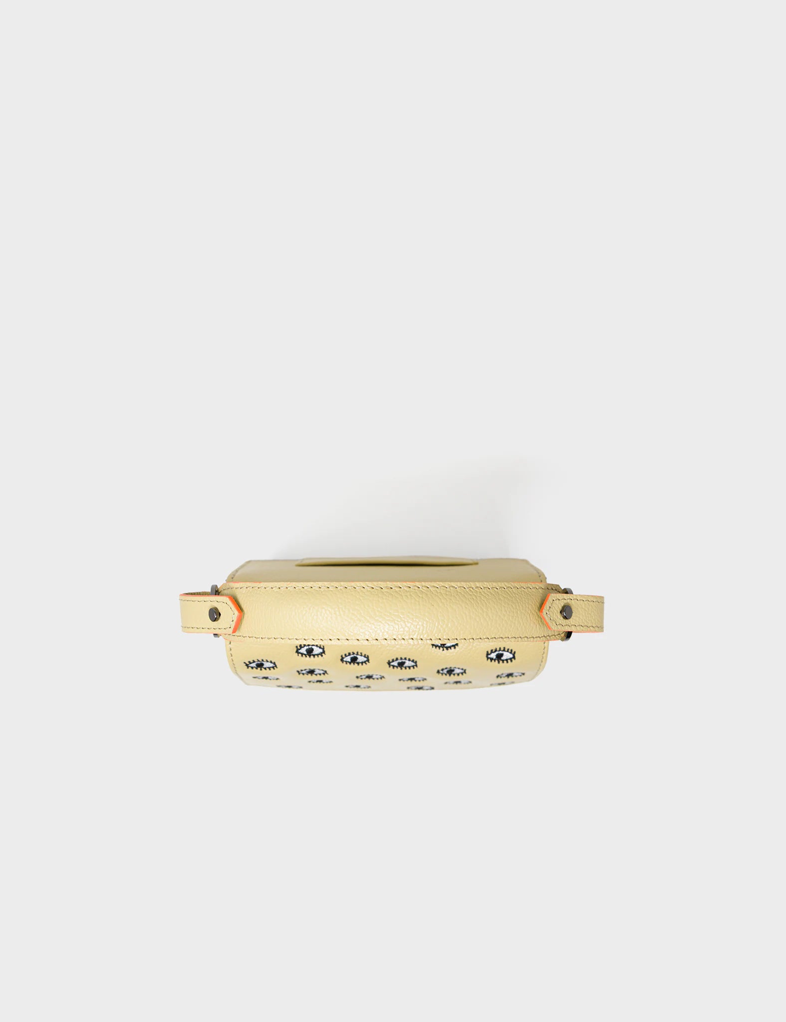 Anastasio Micro Crossbody Handbag Cream and Cocoon Leather - Cubes Design - Top View