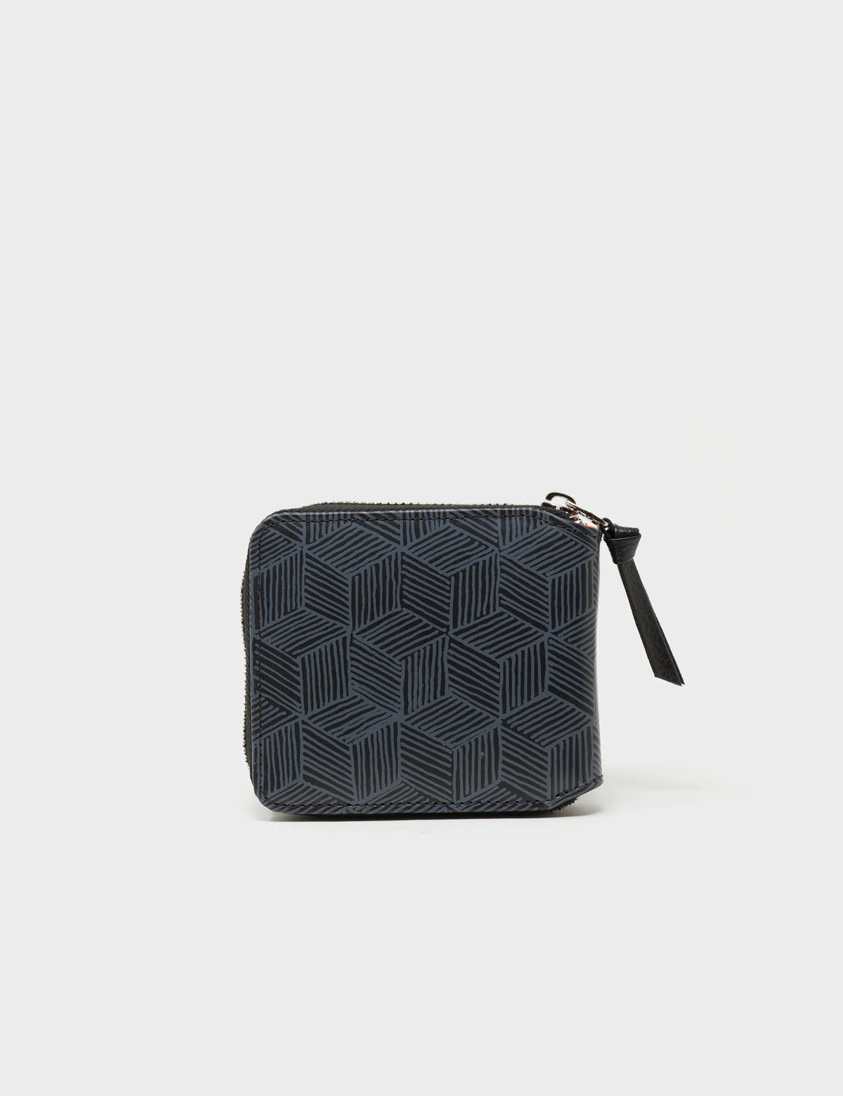 Fedor Black Leather Wallet - Cubes Design - Back VIew