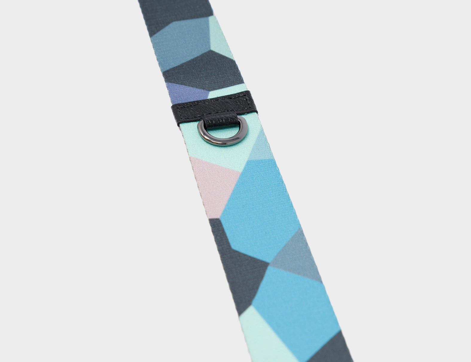 Detachable Crossbody Black and Blue Nylon Strap - Camo Dreams Design - Detail View