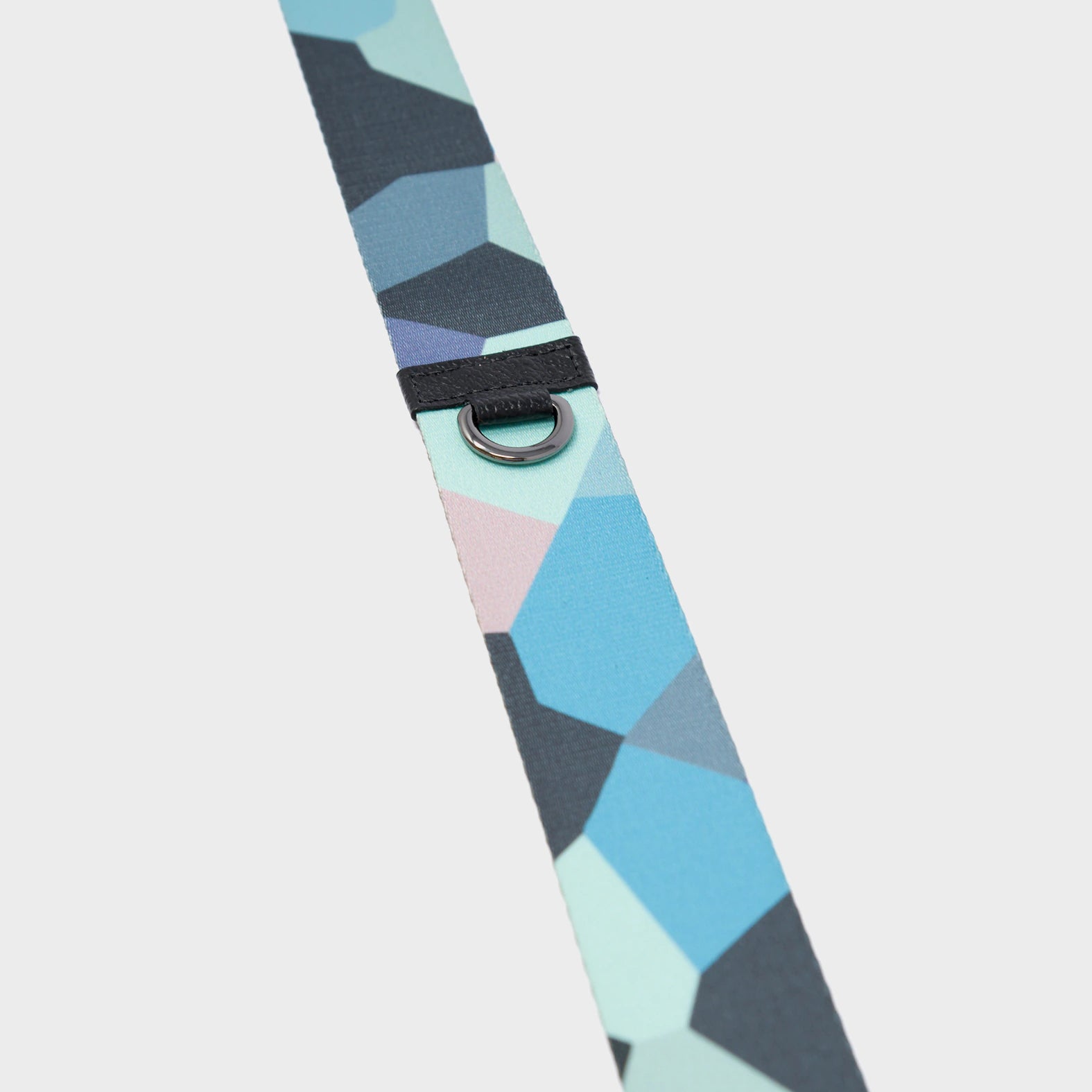 Detachable Crossbody Black and Blue Nylon Strap - Camo Dreams Design - Detail View