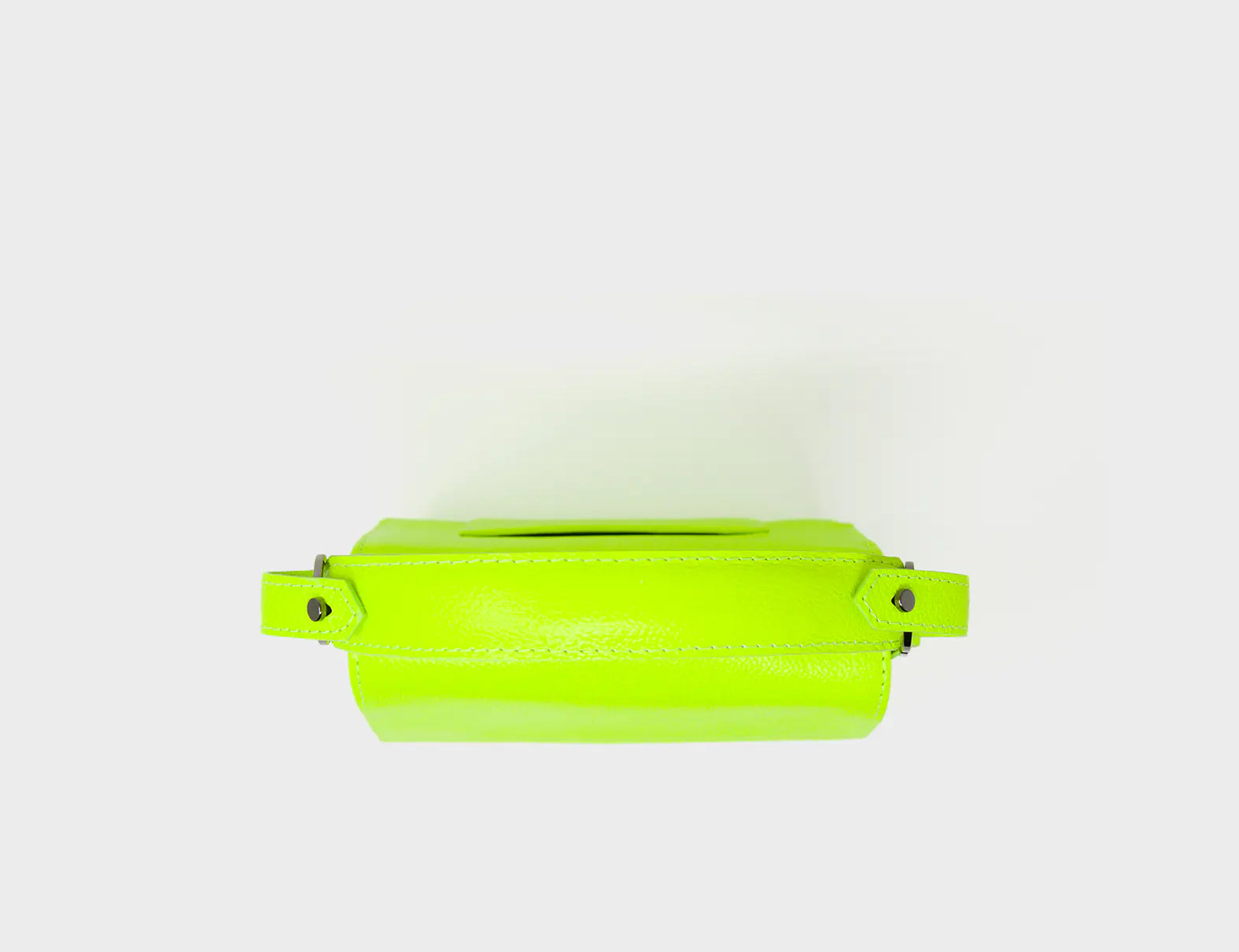 Anastasio Micro Crossbody Handbag Neon Lime Leather - All Over Eyes Embroidery - Top View