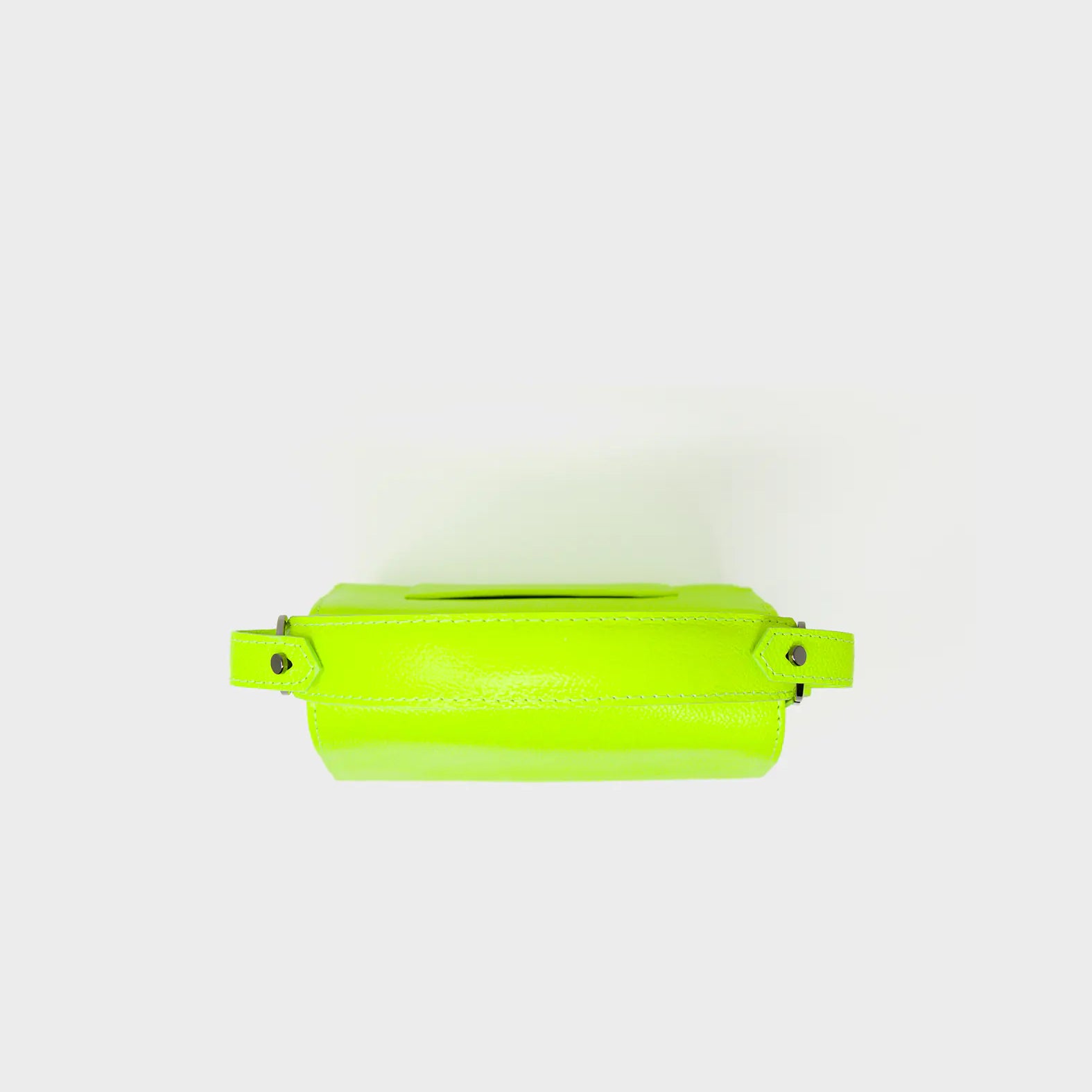Anastasio Micro Crossbody Handbag Neon Lime Leather - All Over Eyes Embroidery - Top View