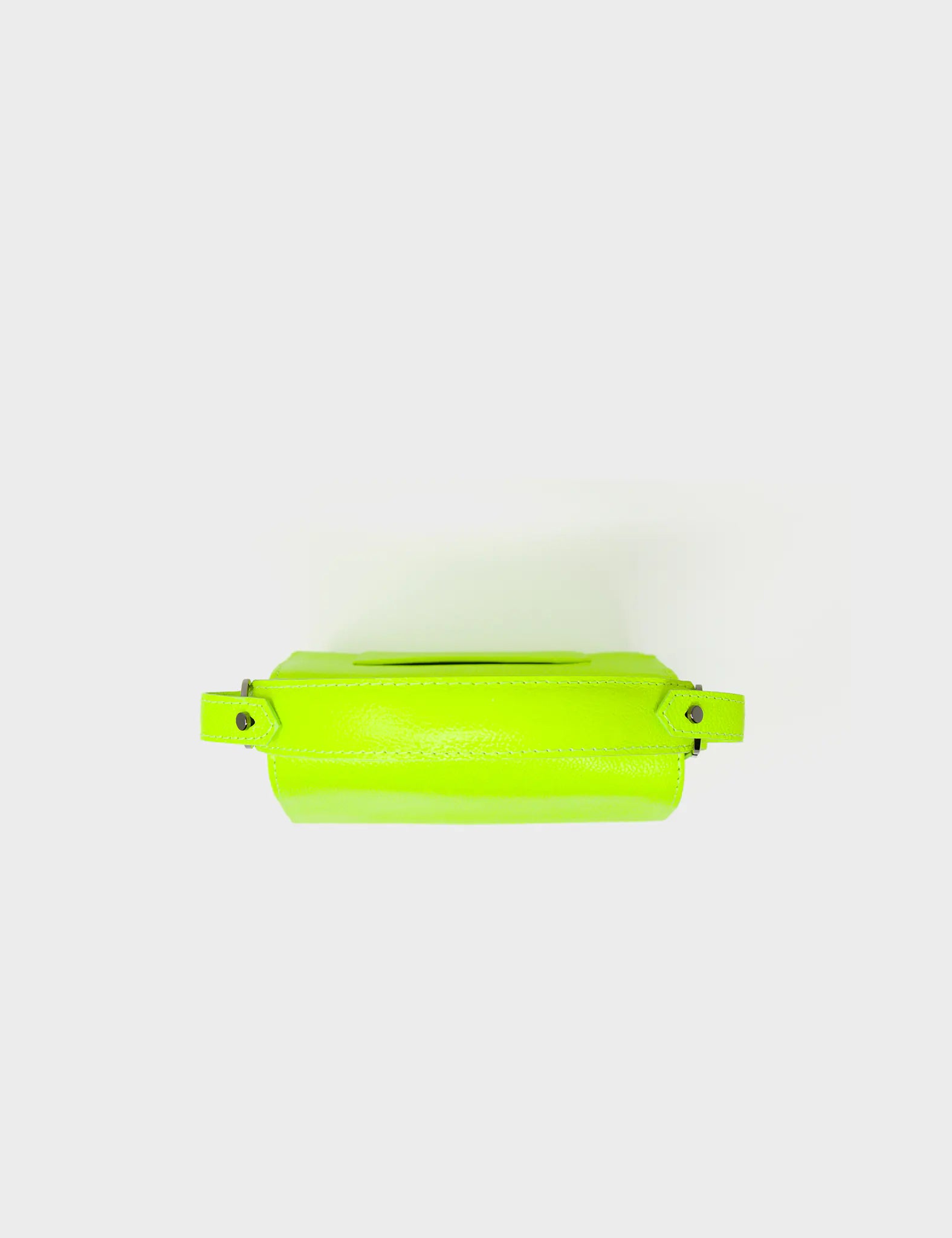 Anastasio Micro Crossbody Handbag Neon Lime Leather - All Over Eyes Embroidery - Top View