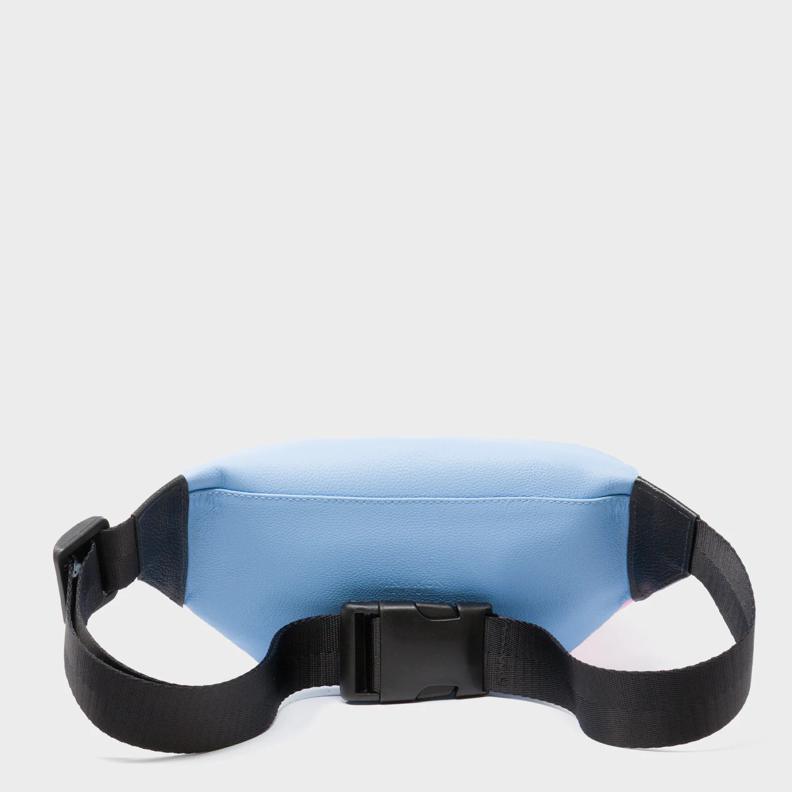 Harold Fanny Pack Cerulean Blue Leather - All Over Eyes Embroidery - Back