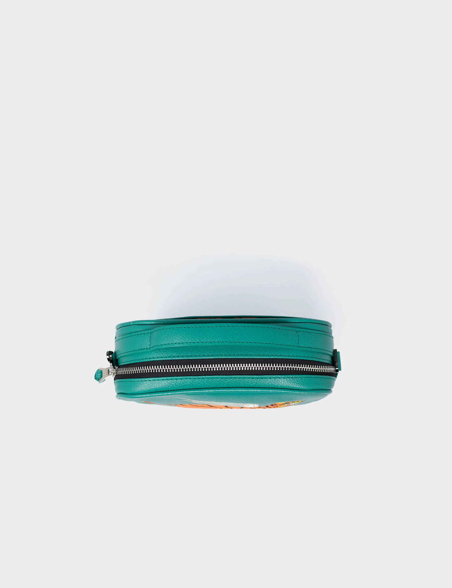 Verto Green Leather Crossbody Bag - Flying Tiger Embroidery - Top View