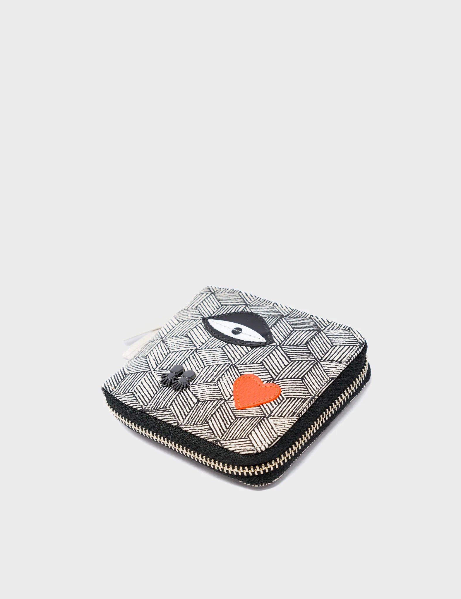 Fedor Cream Leather Wallet - Min & Mon Applique - Side 