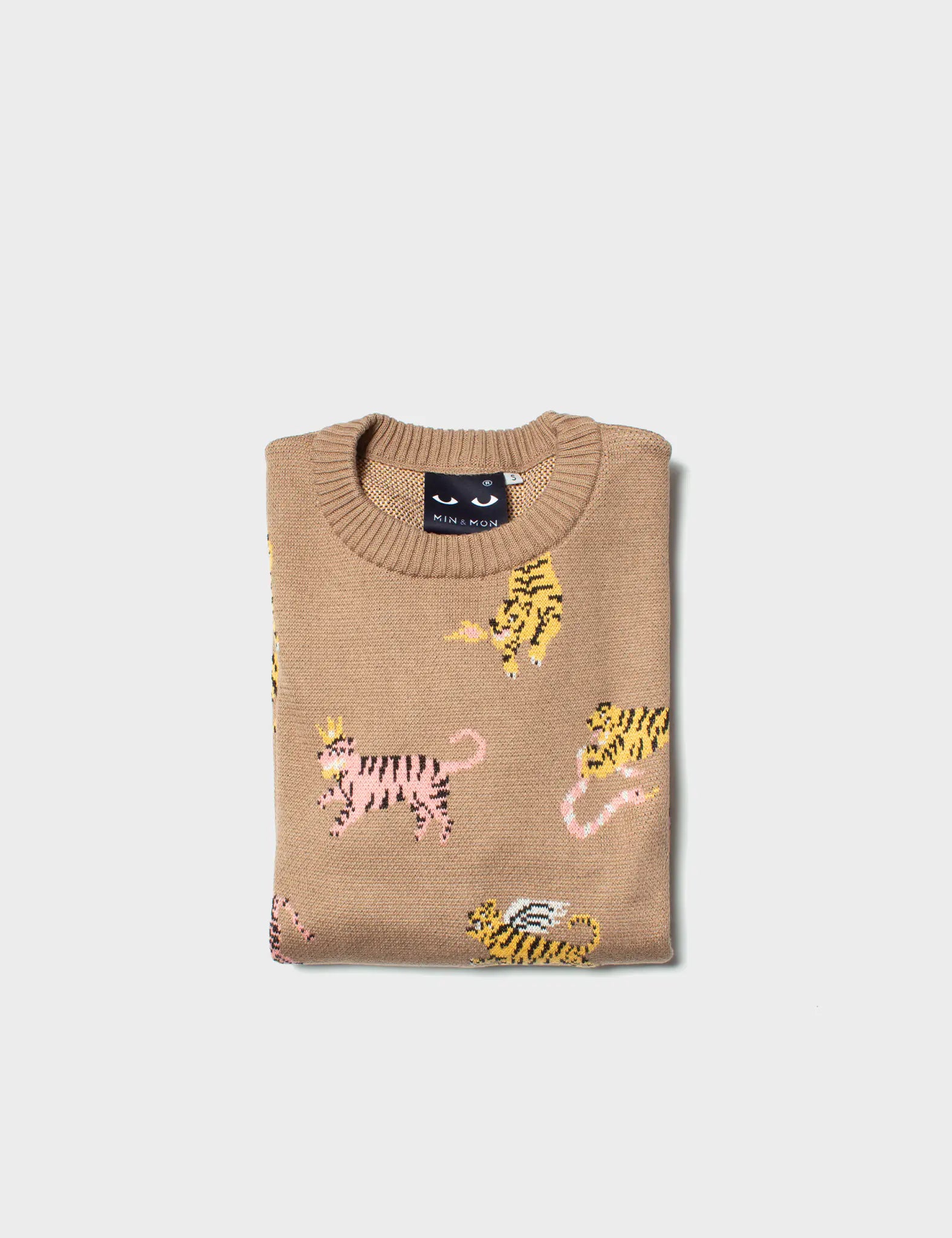 Brown Cotton Sweater - Retro Tiger - Wrapped