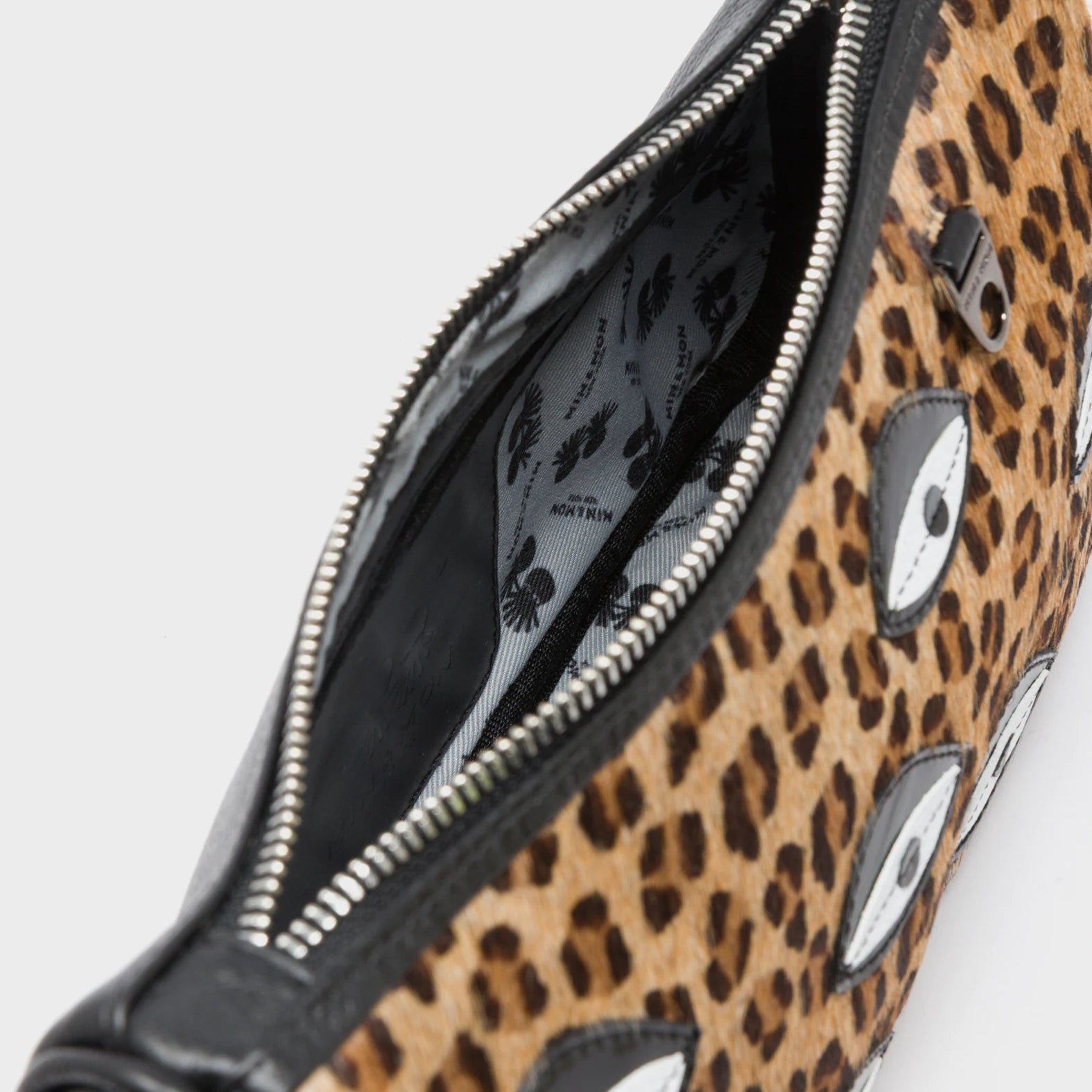 Lucas Hobo Mini Animal Print Handbag - All Over Eyes - Open