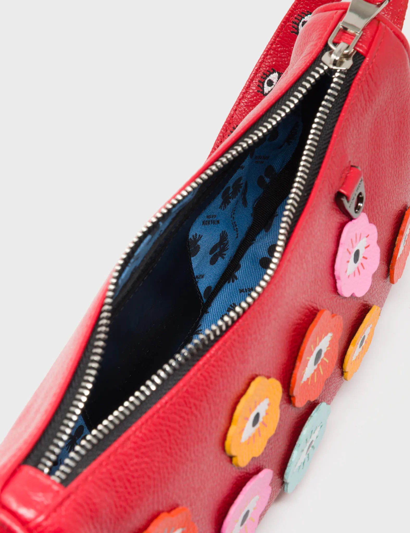 Lucas Hobo Mini Jester Red Handbag - Floralia Design - Open View