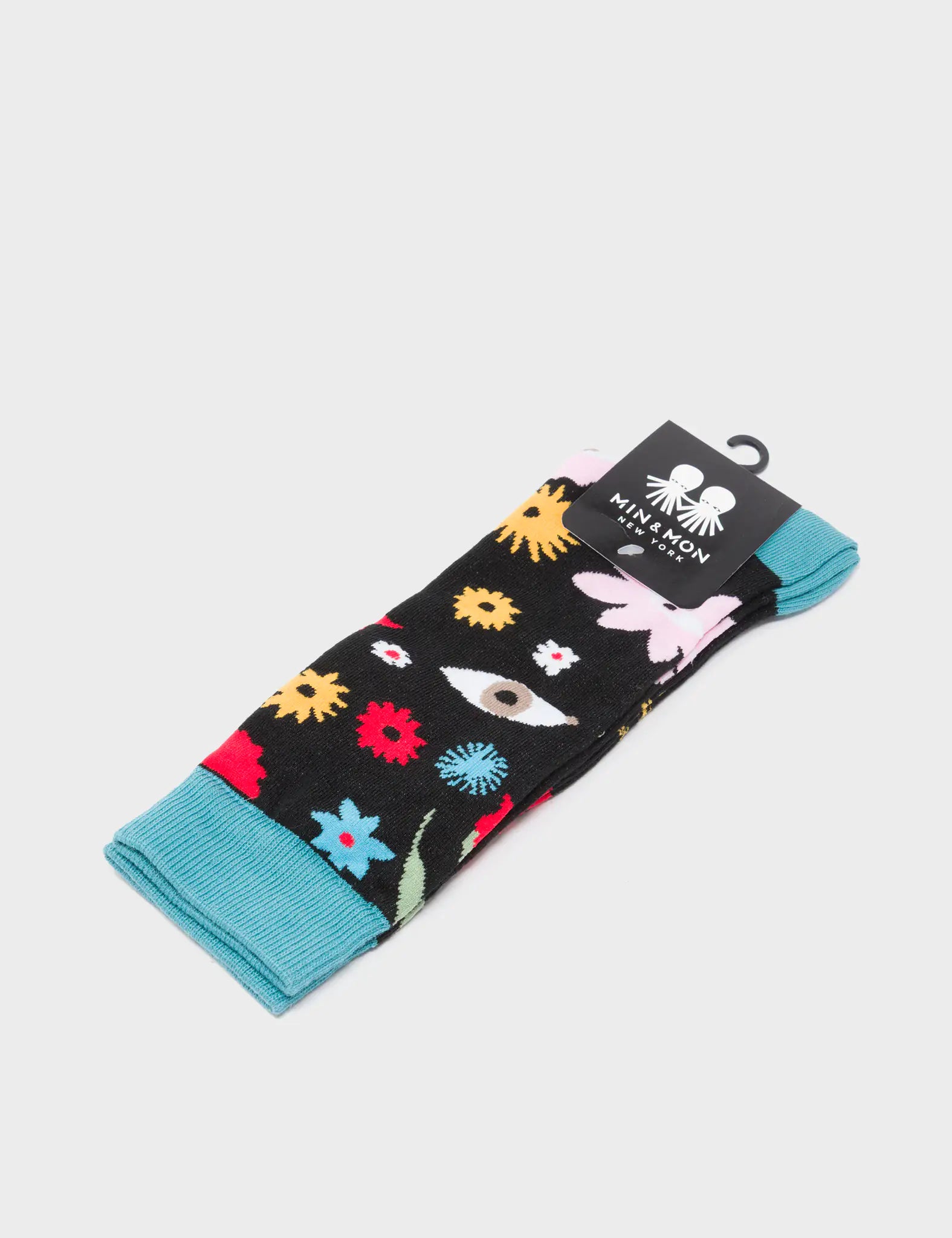 Black Socks - Flowers Design - Package