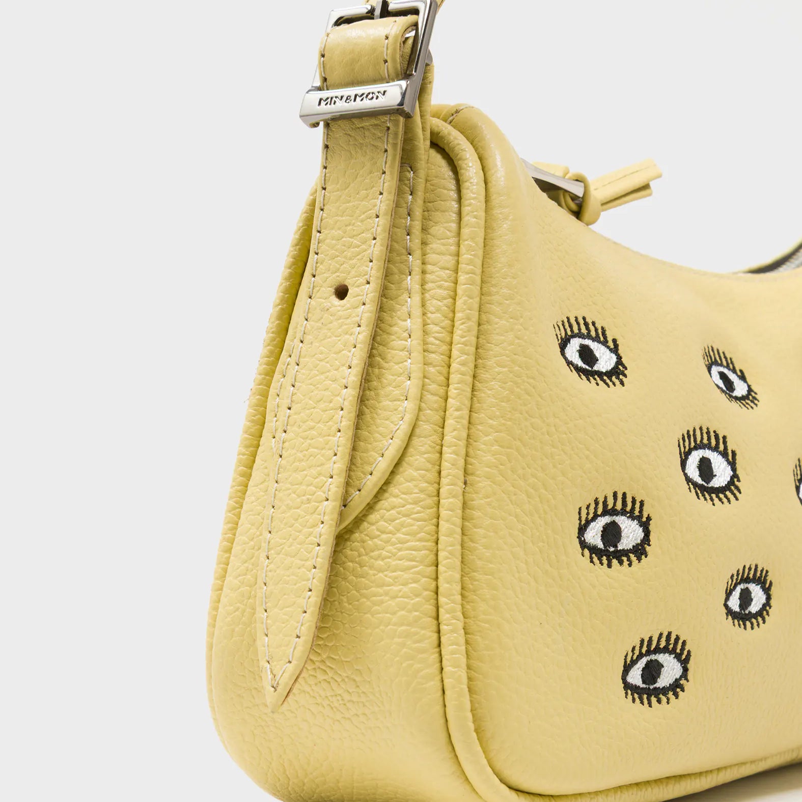 Lucas Hobo Mini Cocoon Handbag - All Over Eyes Embroidery - Side View