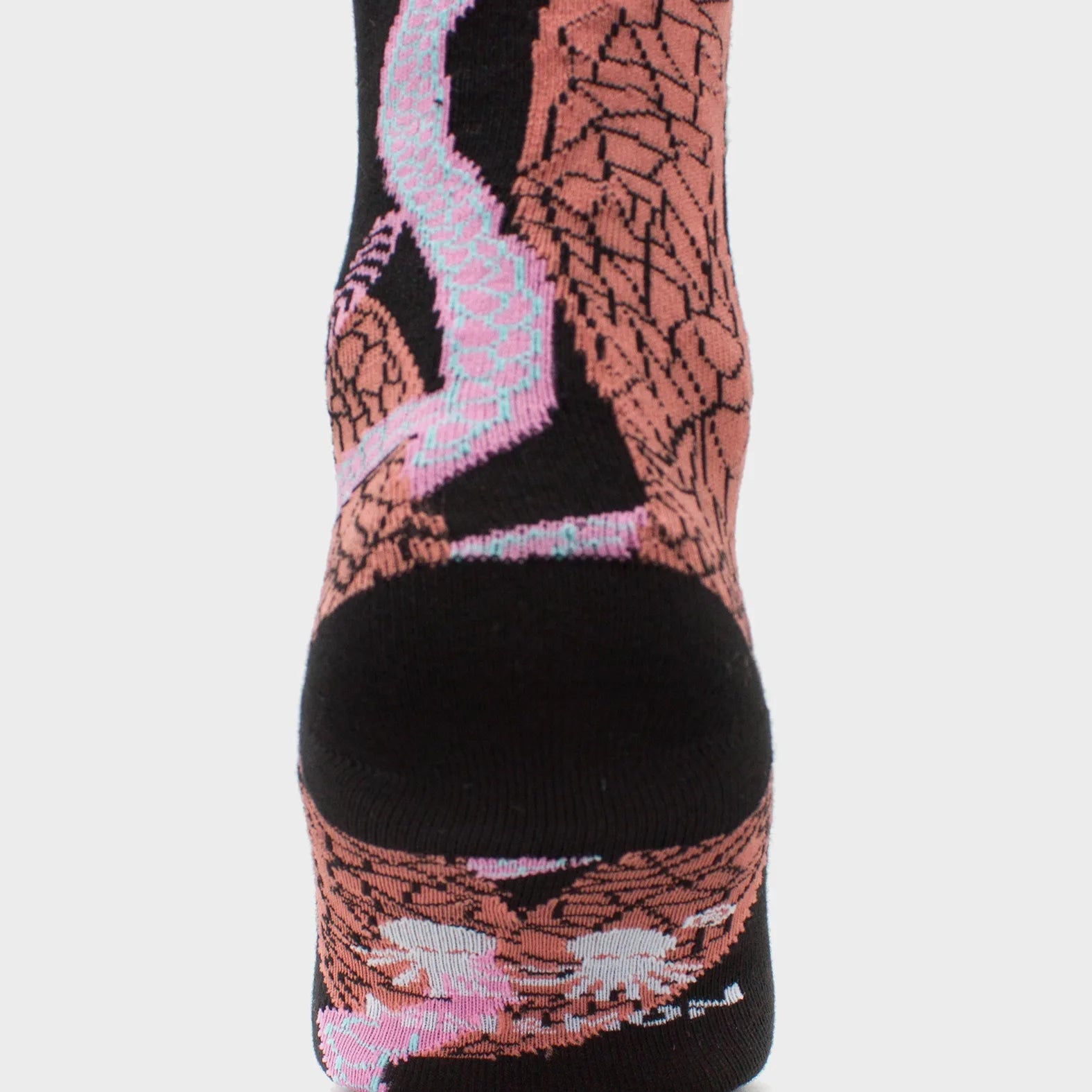 Black and Pink Socks - Tangle Tales - Back view