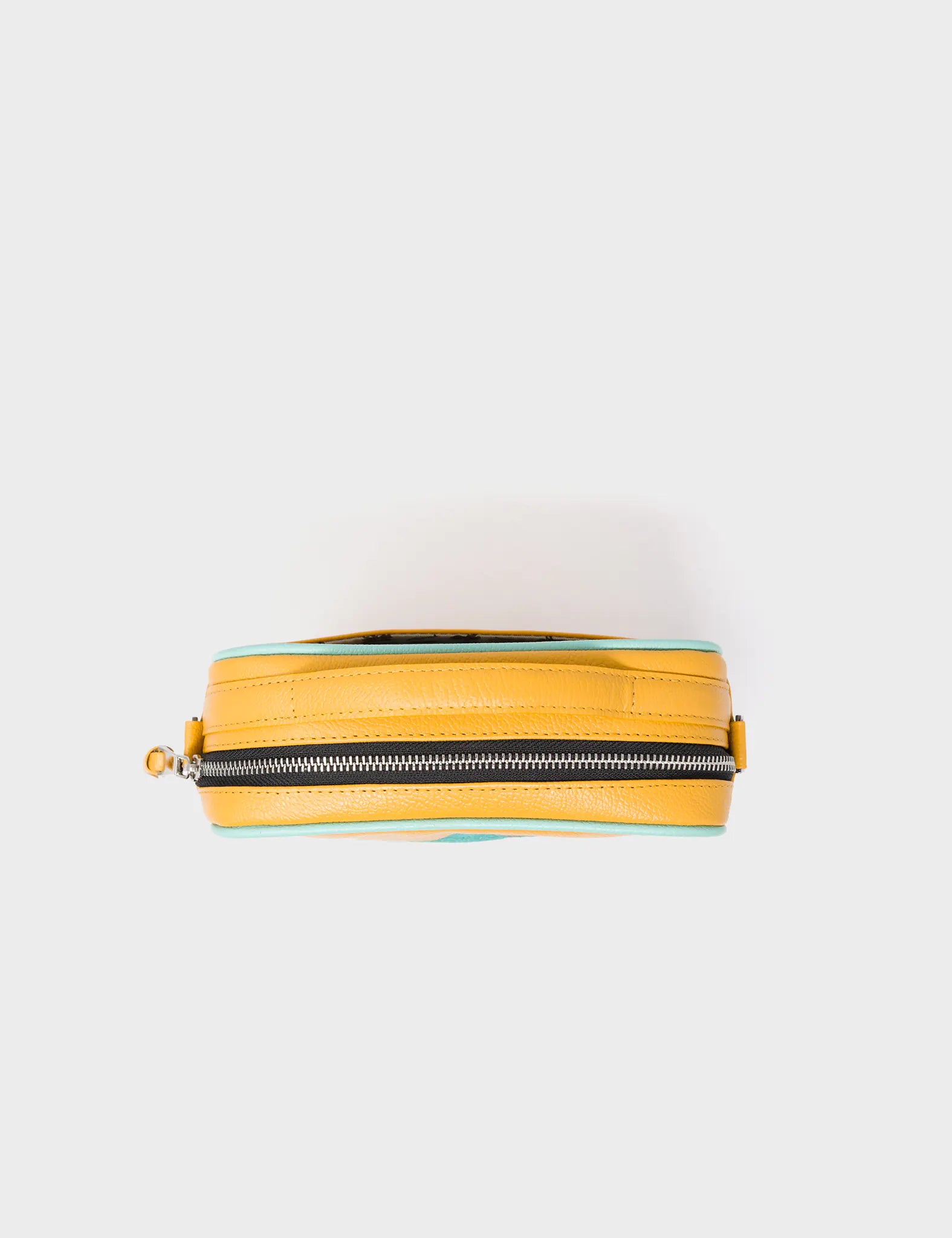 Verto Golden Glow Leather Crossbody Bag - Pigeonista Embroidery - Top View