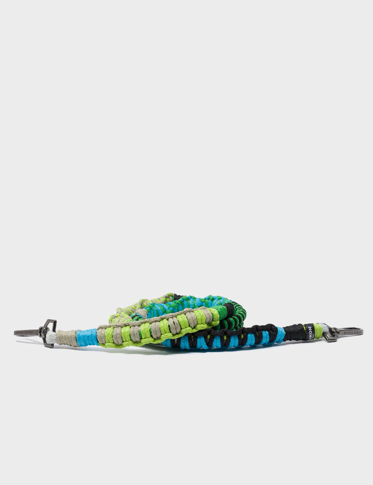 Detachable Shoulder Strap - Green and Blue Handwoven Paracord - Main View