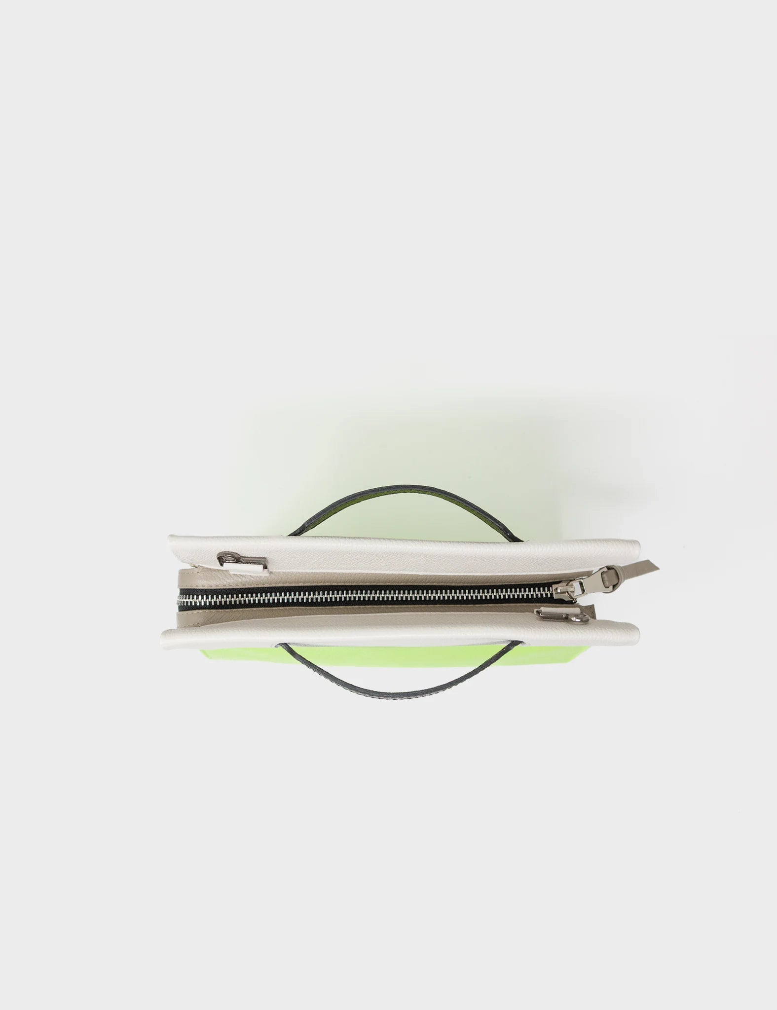 Vali Crossbody Sharp Green Leather Bag - All Over Eyes Embroidery - Top View
