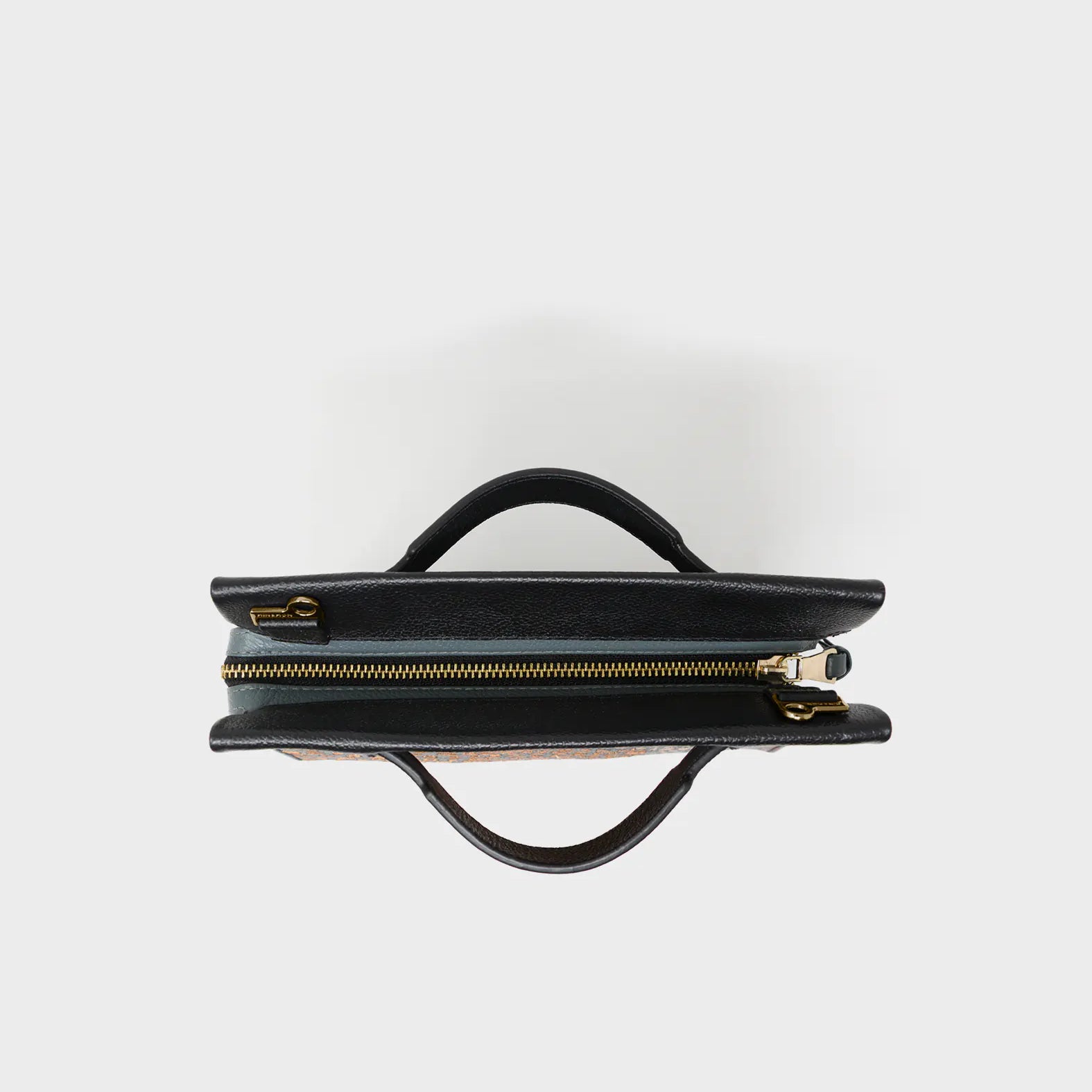 Vali Crossbody Black Leather Bag - Wild Heart Embroidery -  Up View