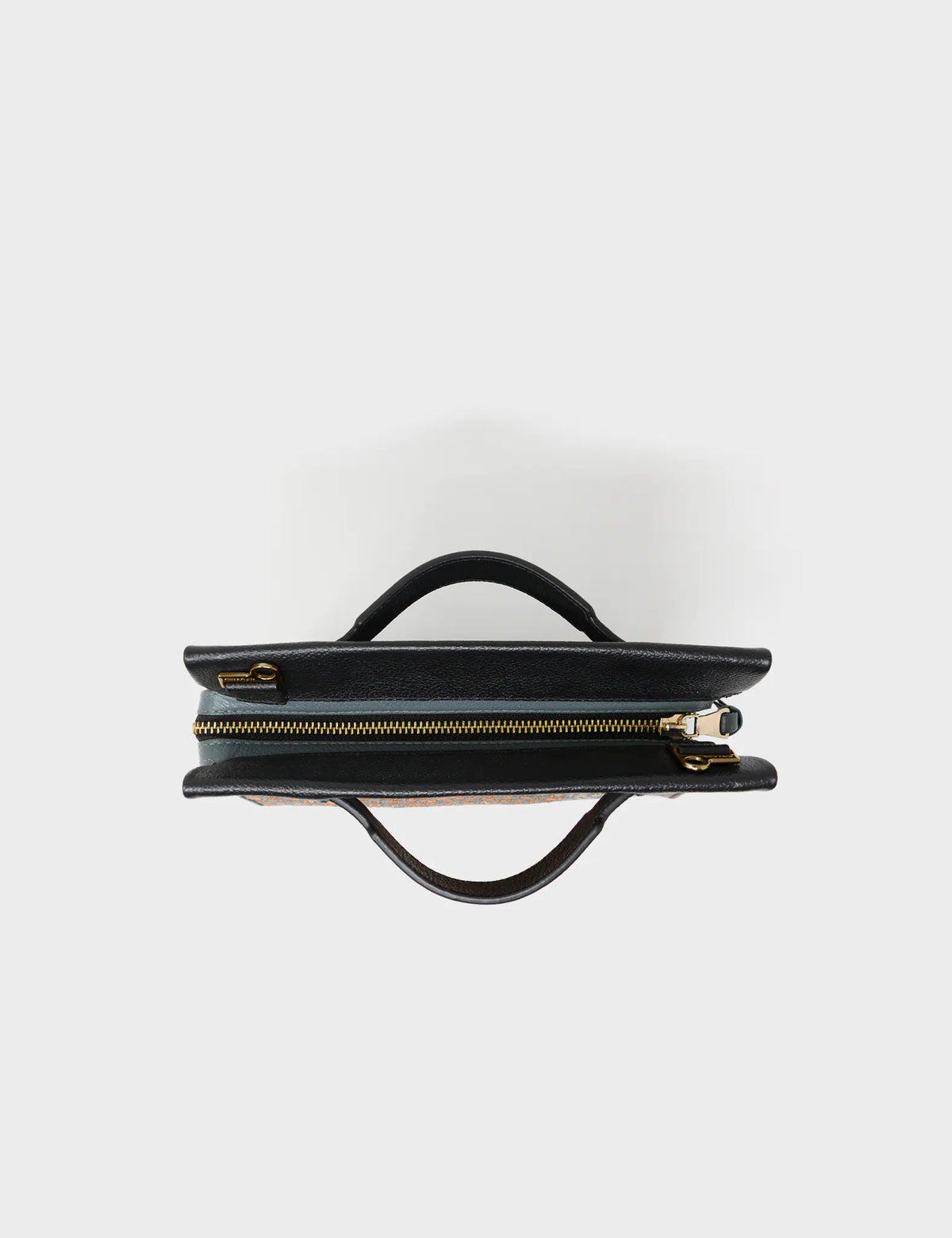 Vali Crossbody Black Leather Bag - Wild Heart Embroidery -  Up View