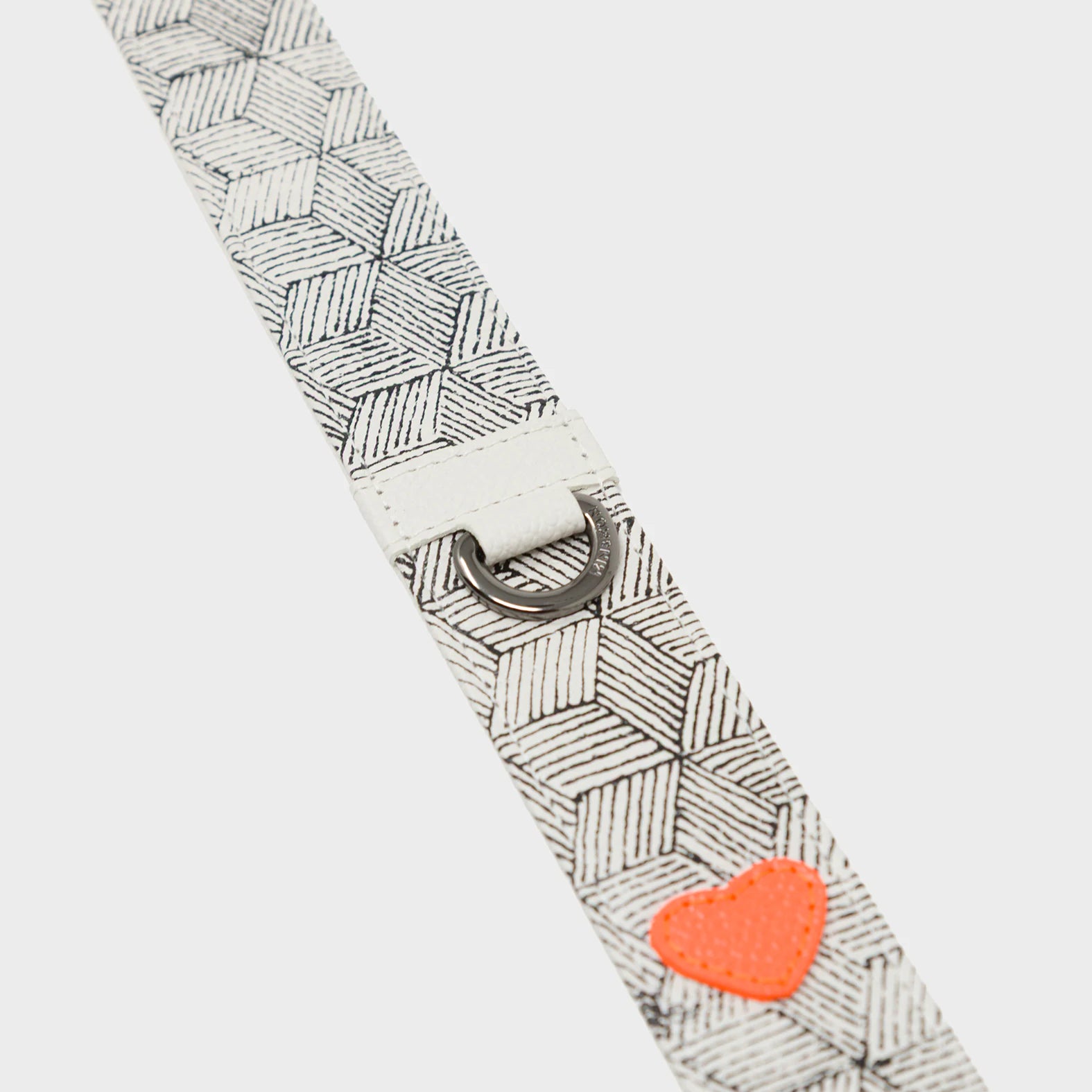 Detachable Cream Leather Shoulder Strap - Cubes Design - Detail View