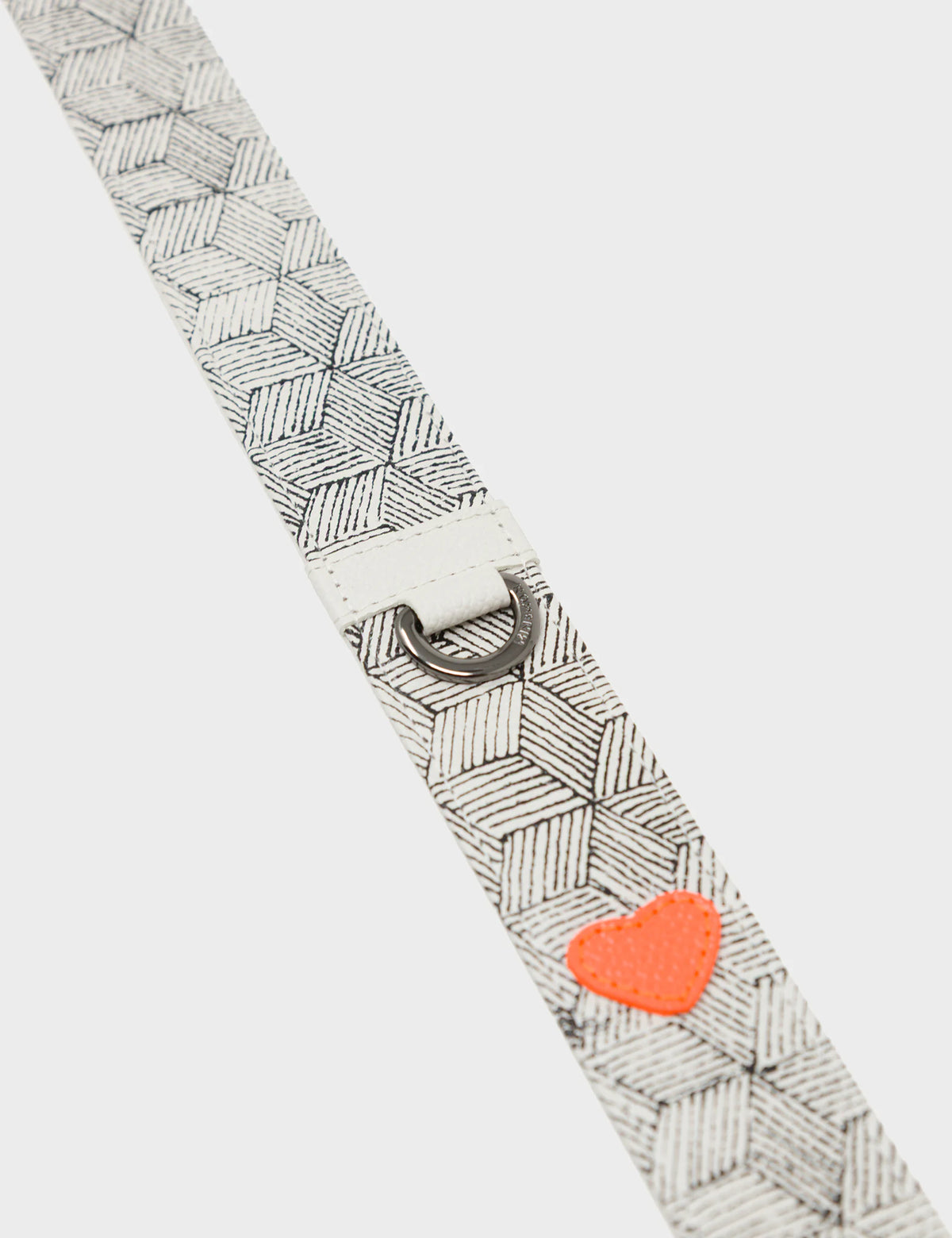Detachable Cream Leather Shoulder Strap - Cubes Design - Detail View
