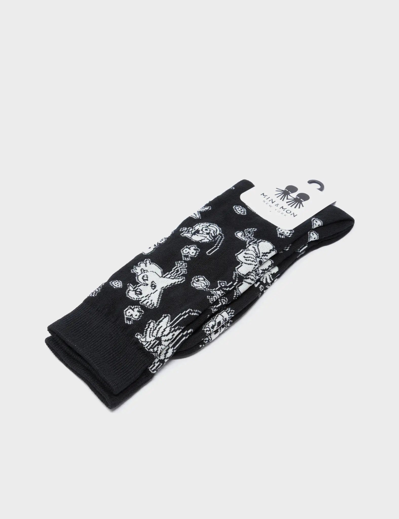 Black Socks - Flowers Motive - Packaging View