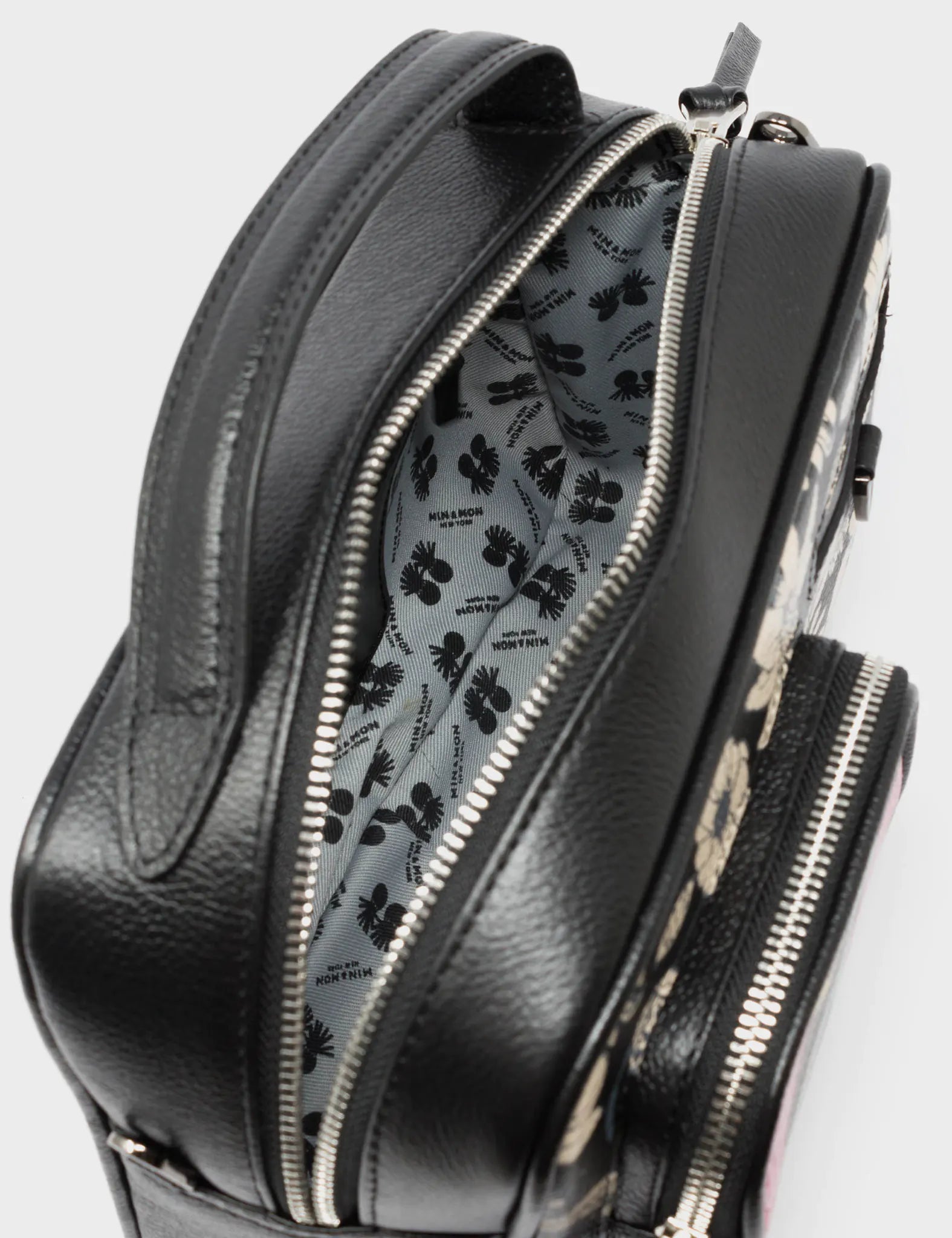 Ilan Radio Medium Black Crossbody Bag - Tangle Tales Black Design - Detail View