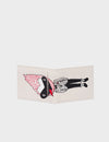Felicia Cream Leather Bifold Wallet  -Preppy Bird Print