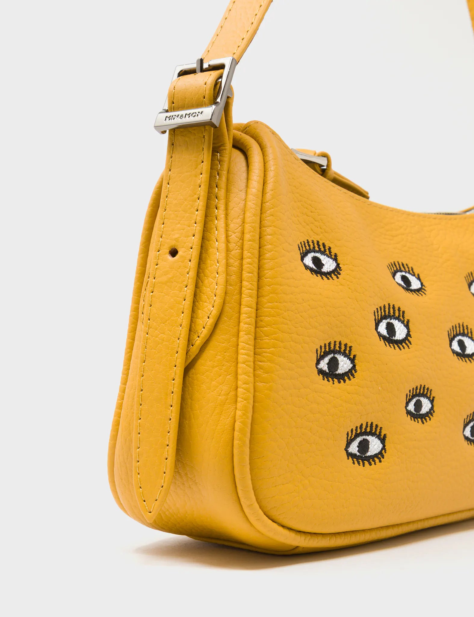 Lucas Hobo Mini Golden Glow Handbag - All Over Eyes Embroidery - Side View