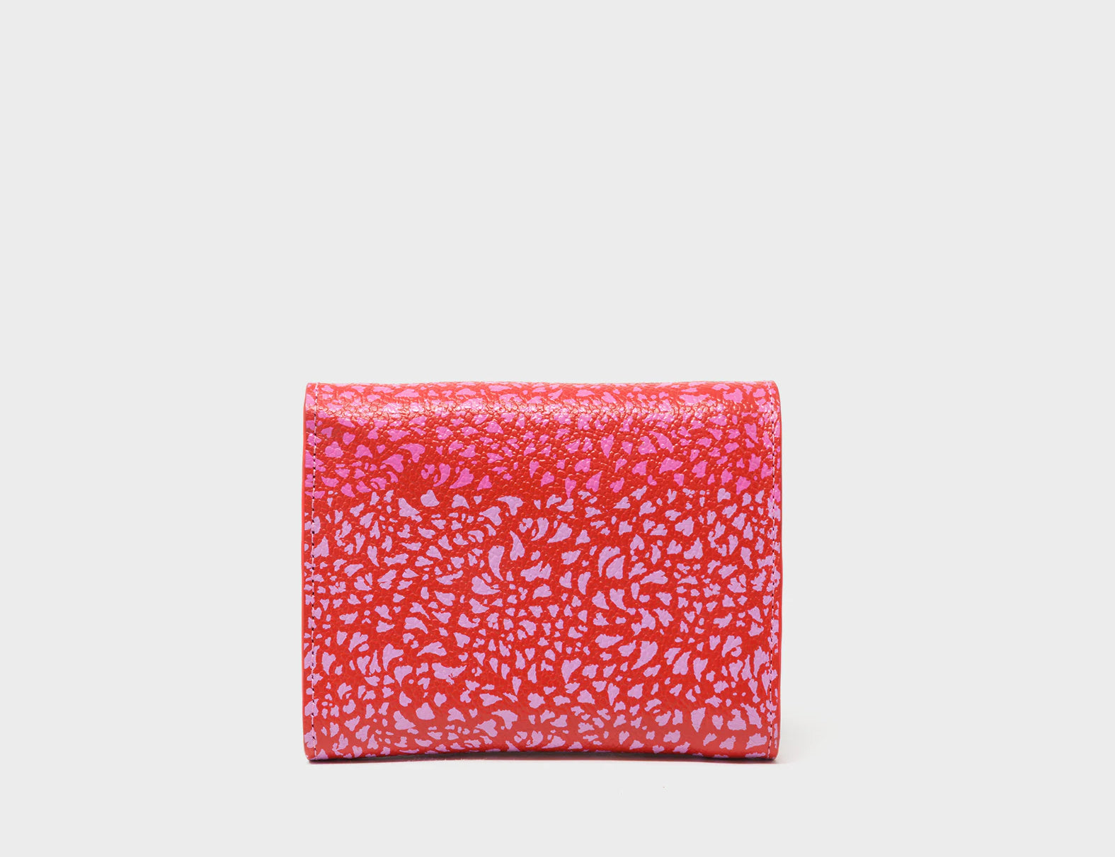 Fiona Poppy Red Leather Wallet - Retro Tiger Embroidery - Back