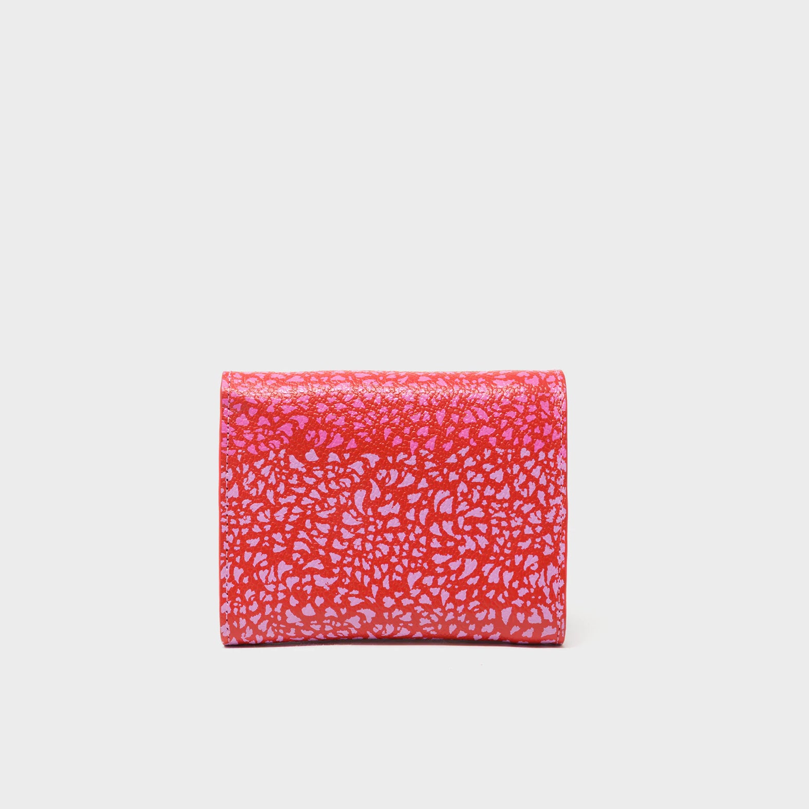 Fiona Poppy Red Leather Wallet - Retro Tiger Embroidery - Back