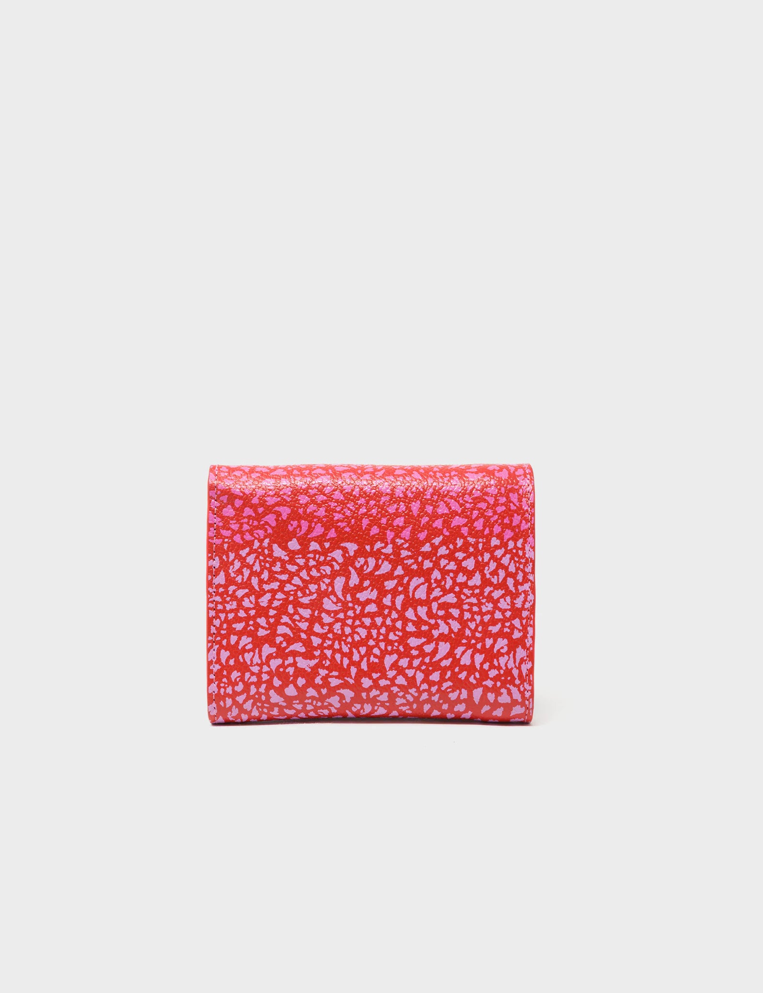 Fiona Poppy Red Leather Wallet - Retro Tiger Embroidery - Back