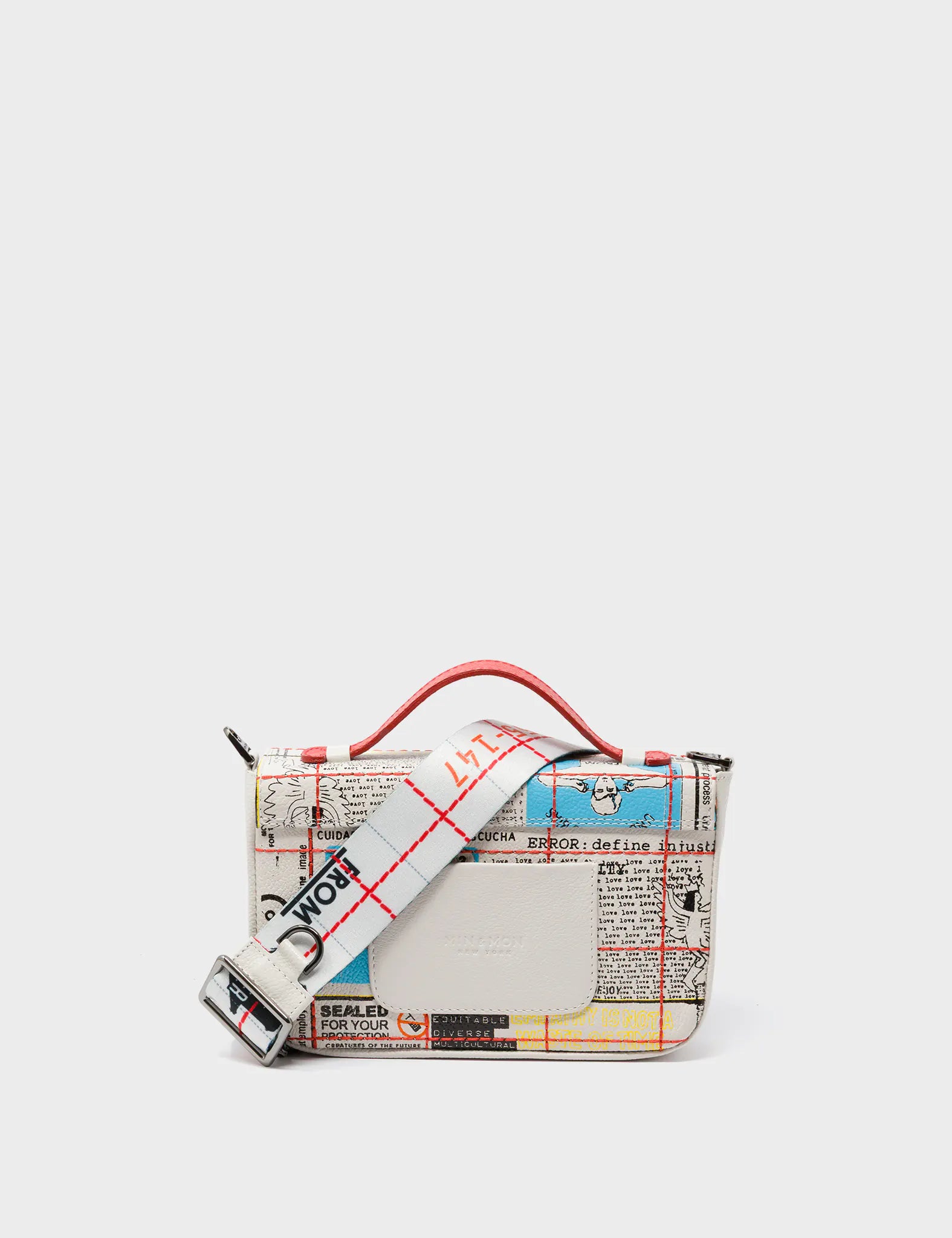 Amantis Cream Leather Crossbody Mini Handbag - Kind Type Design - Back View