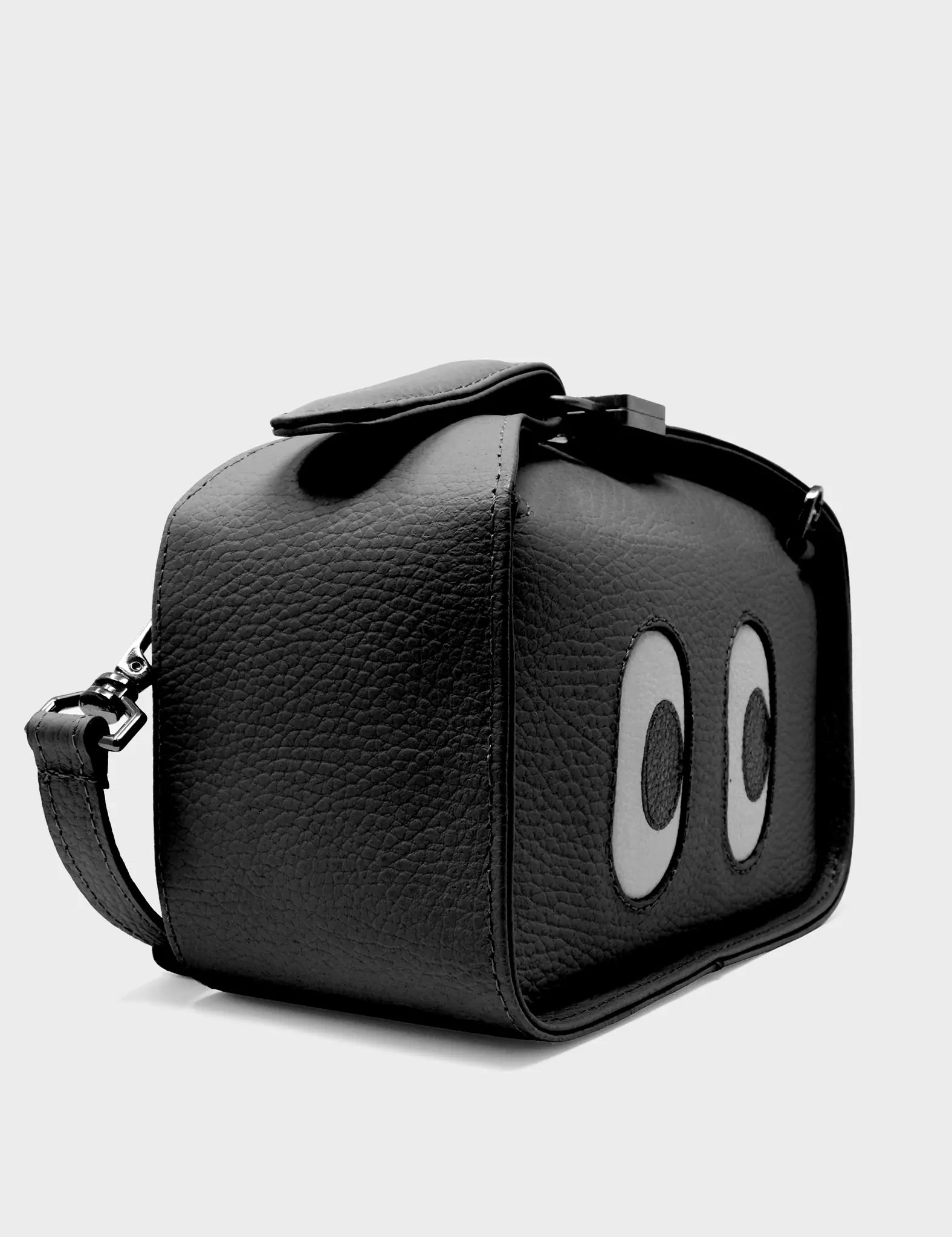 Benji Micro Crossbody Black Leather Bag - Look Up 👀 – Min & Mon Benji Micro Crossbody Black Leather Bag - Look Up 👀 – Min & Mon