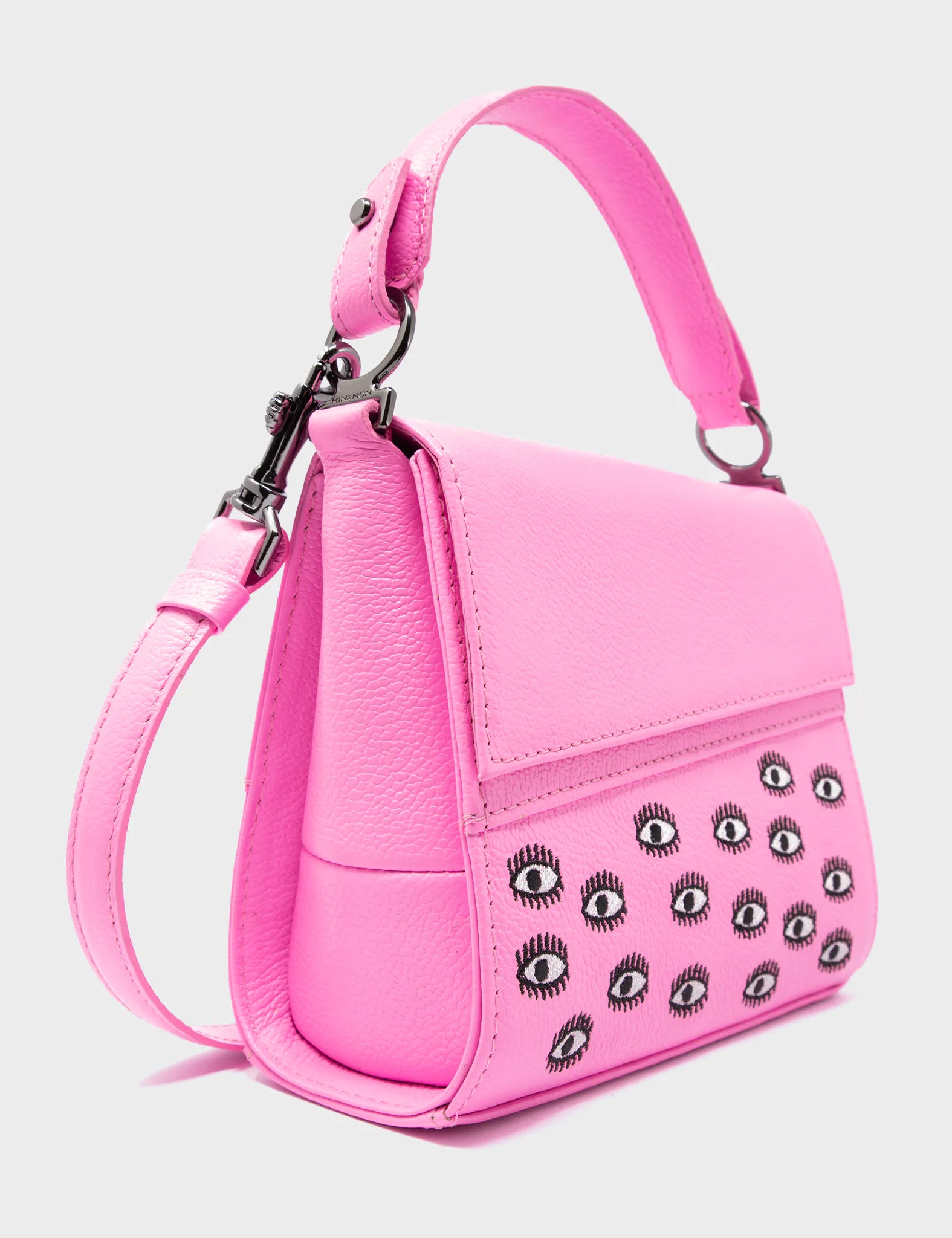 Anastasio Micro Crossbody Handbag Bubblegum Pink Leather - Eyes Anastasio Micro Crossbody Handbag Bubblegum Pink Leather - Eyes