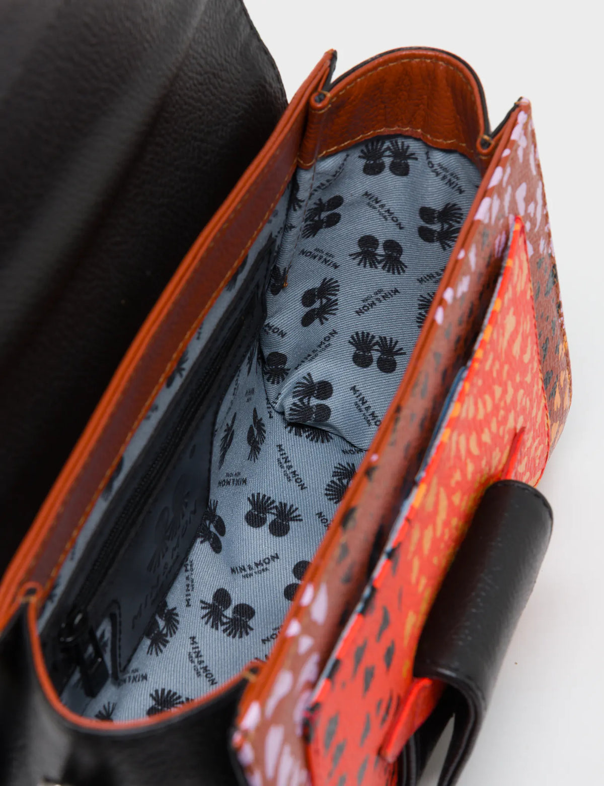 Cael Black Mini Shoulder Bag - Retro Tiger Embroidery - Interior