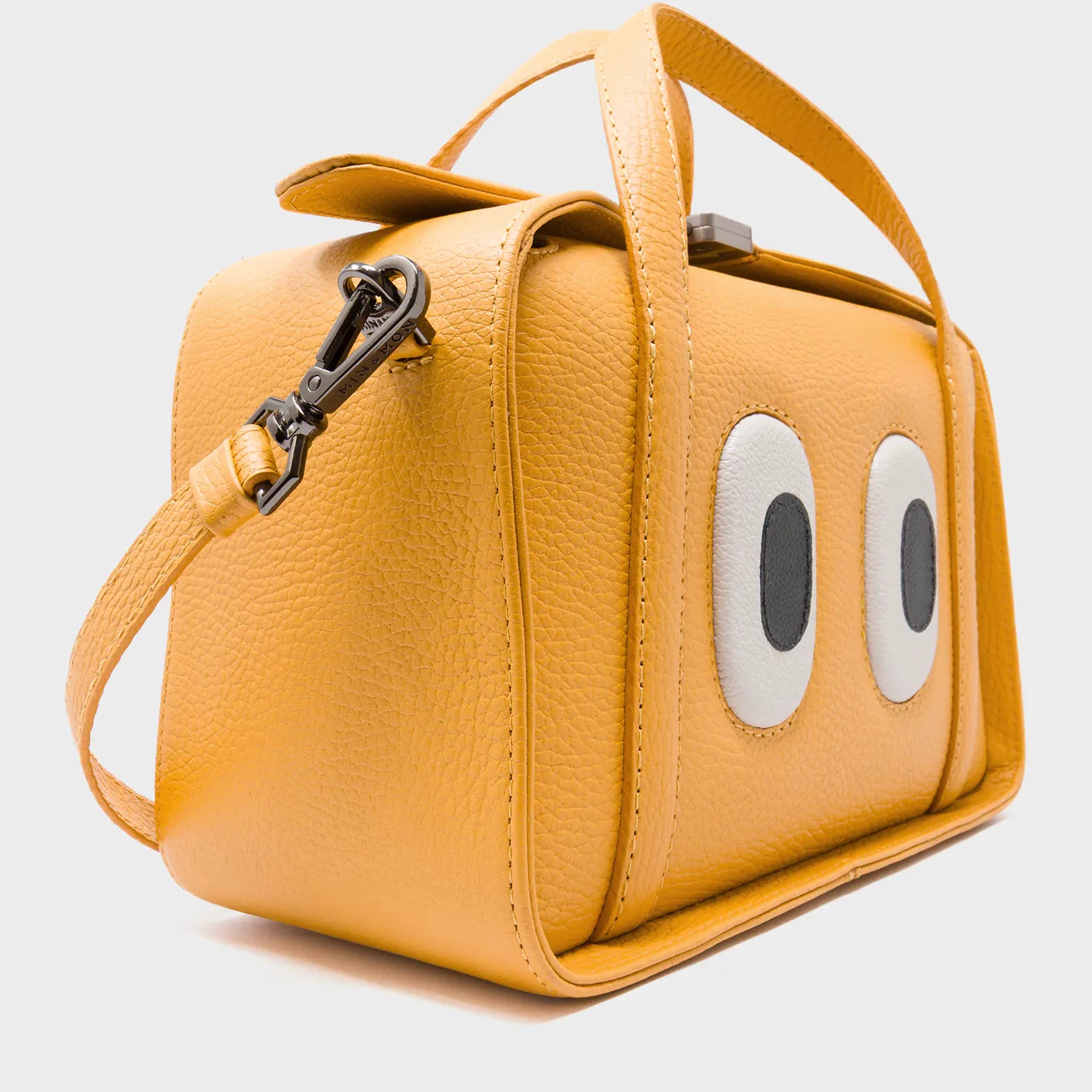 Benji Medium Crossbody Golden Glow Leather Bag - Look Up - Detail View
