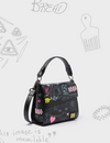 Anastasio Micro Crossbody Handbag Black Leather - Urban Doodles Design