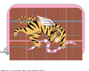 Frodo Baked City Brown Leather Zip Around Wallet - Winged Tiger Embroidery
