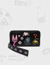 Francis Black Leather Wallet - Urban Doodles Applique