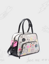 Marino Medium Crossbody Cream Leather Bag - Urban Doodles Design