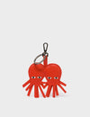 Octotwins Charm - Fiesta Red Leather Keychain