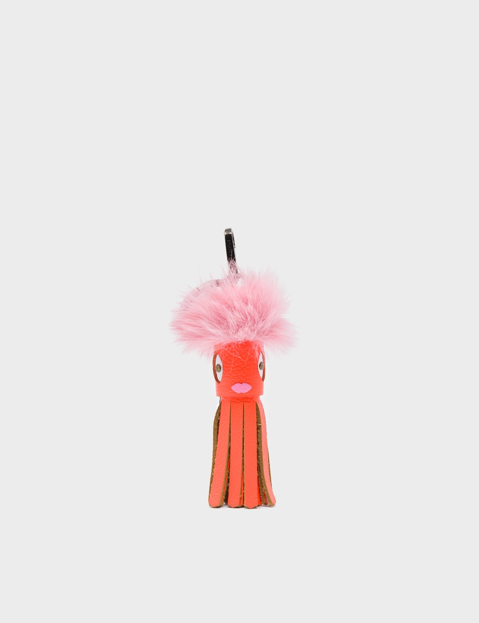 Callie Marie Mayne - Neon Orange Leather and Pink Synthetic Fur - Front View