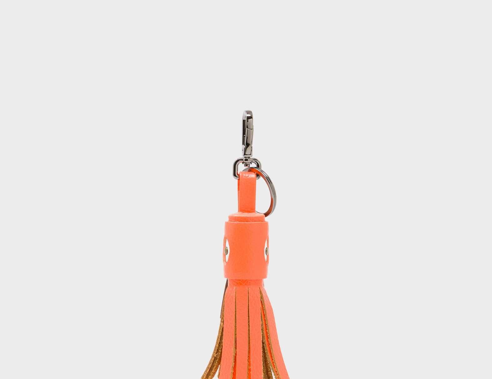Callie Marie Hue Charm - Neon Orange Leather Keychain - Front