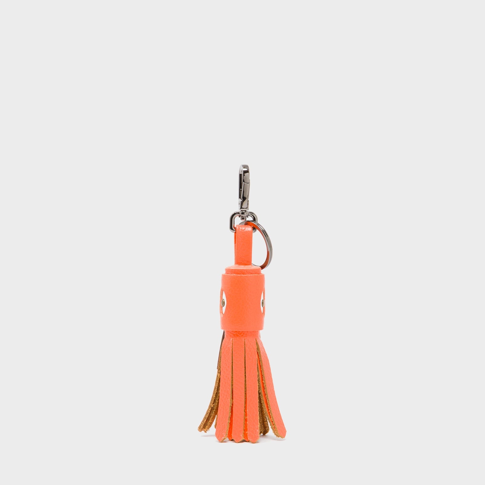 Callie Marie Hue Charm - Neon Orange Leather Keychain - Front