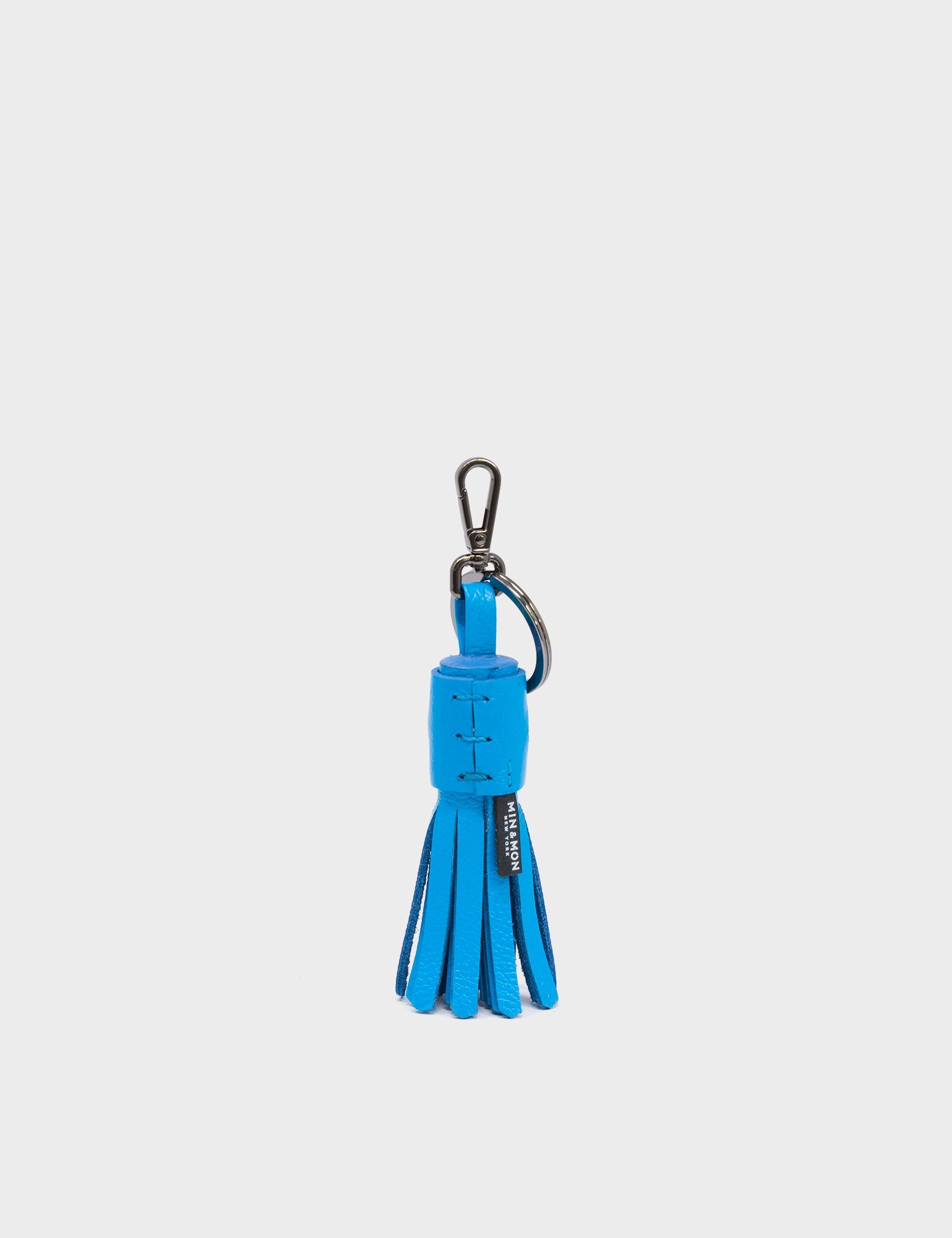 Callie Marie Hue Charm - Ibiza Blue Leather Keychain - Back View