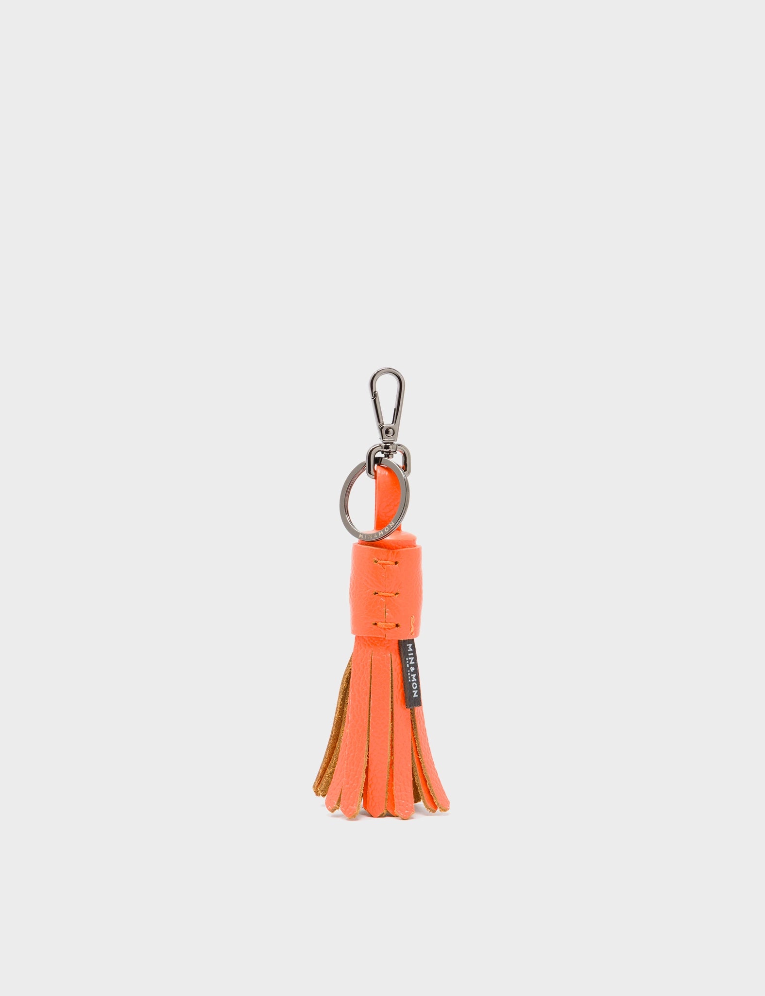 Callie Marie Hue Charm - Neon Orange Leather Keychain - Back