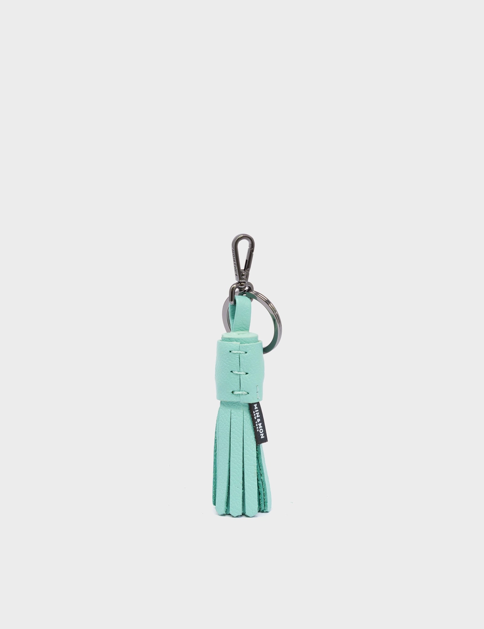 Callie Marie Hue Charm - Oceanic Green Leather Keychain - Back View