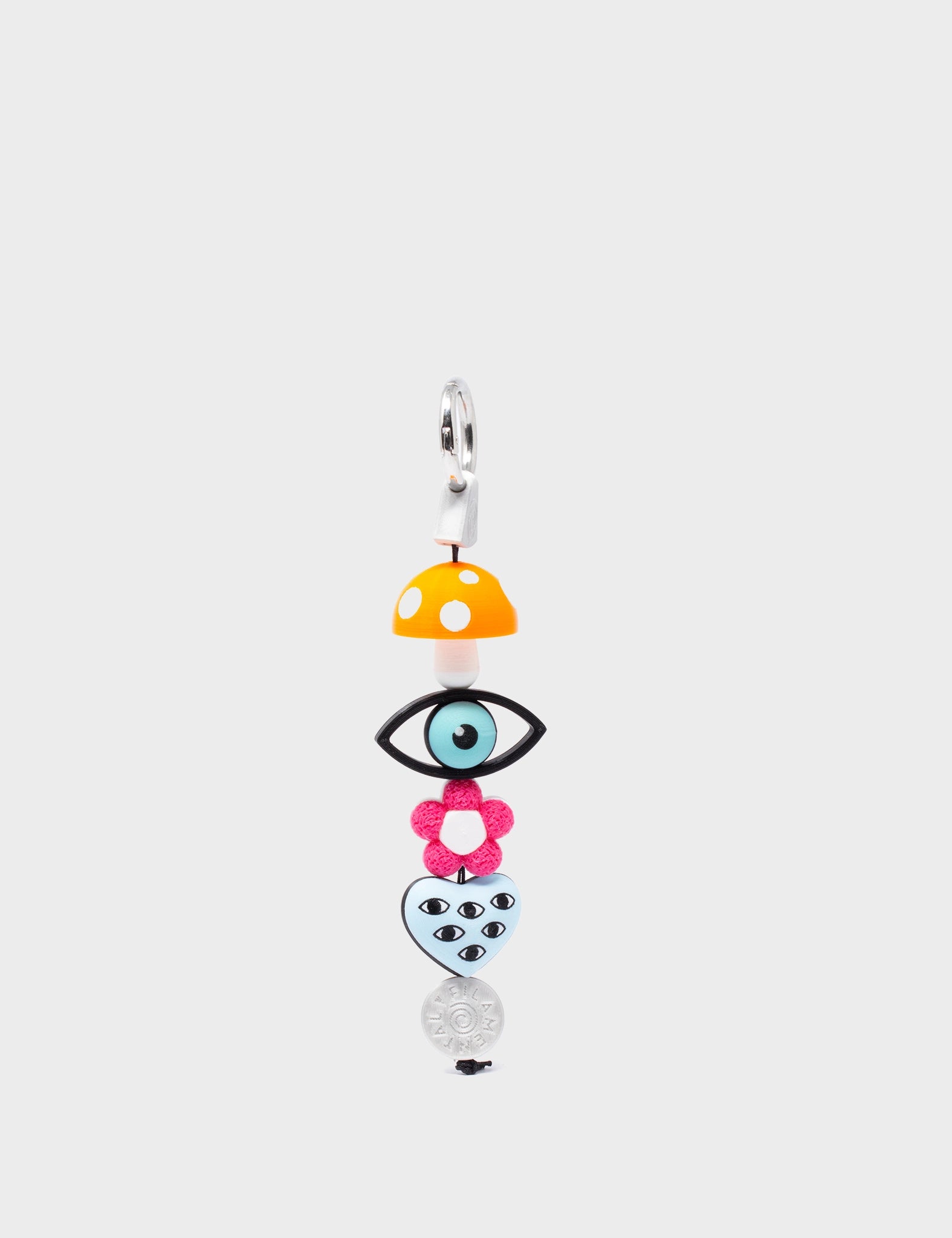 TwinklingEye Charm - Orange and Pink Acrylic Keychain - Main View