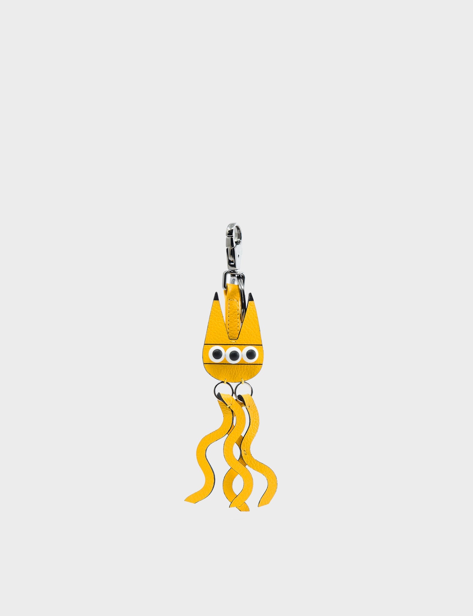 Cosmic Cat Charm - Yellow Leather Keychain - Main View